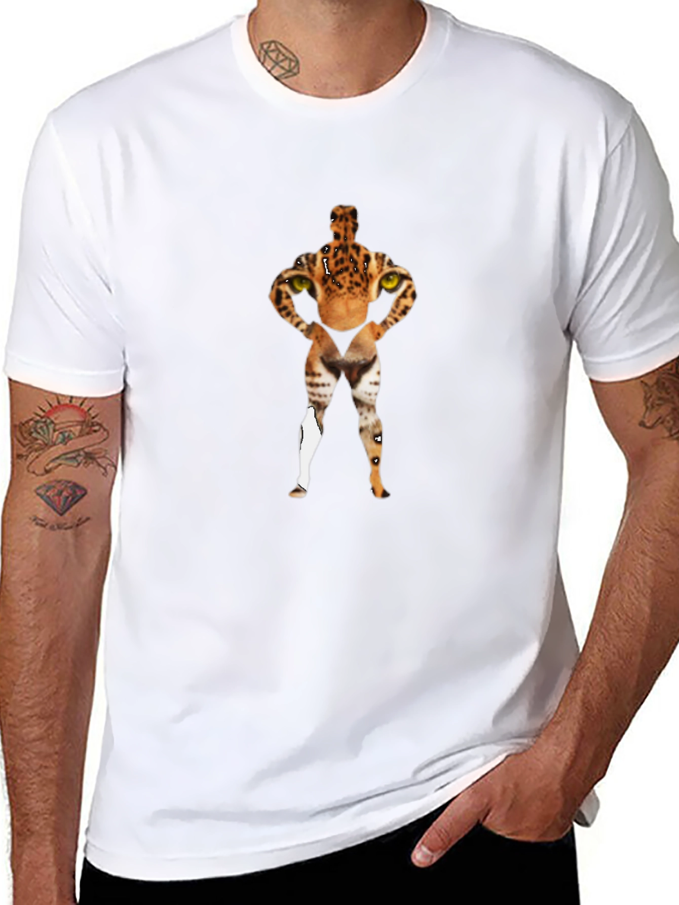 Animal Print Novelty Graphic Tee - Quirky Fashion