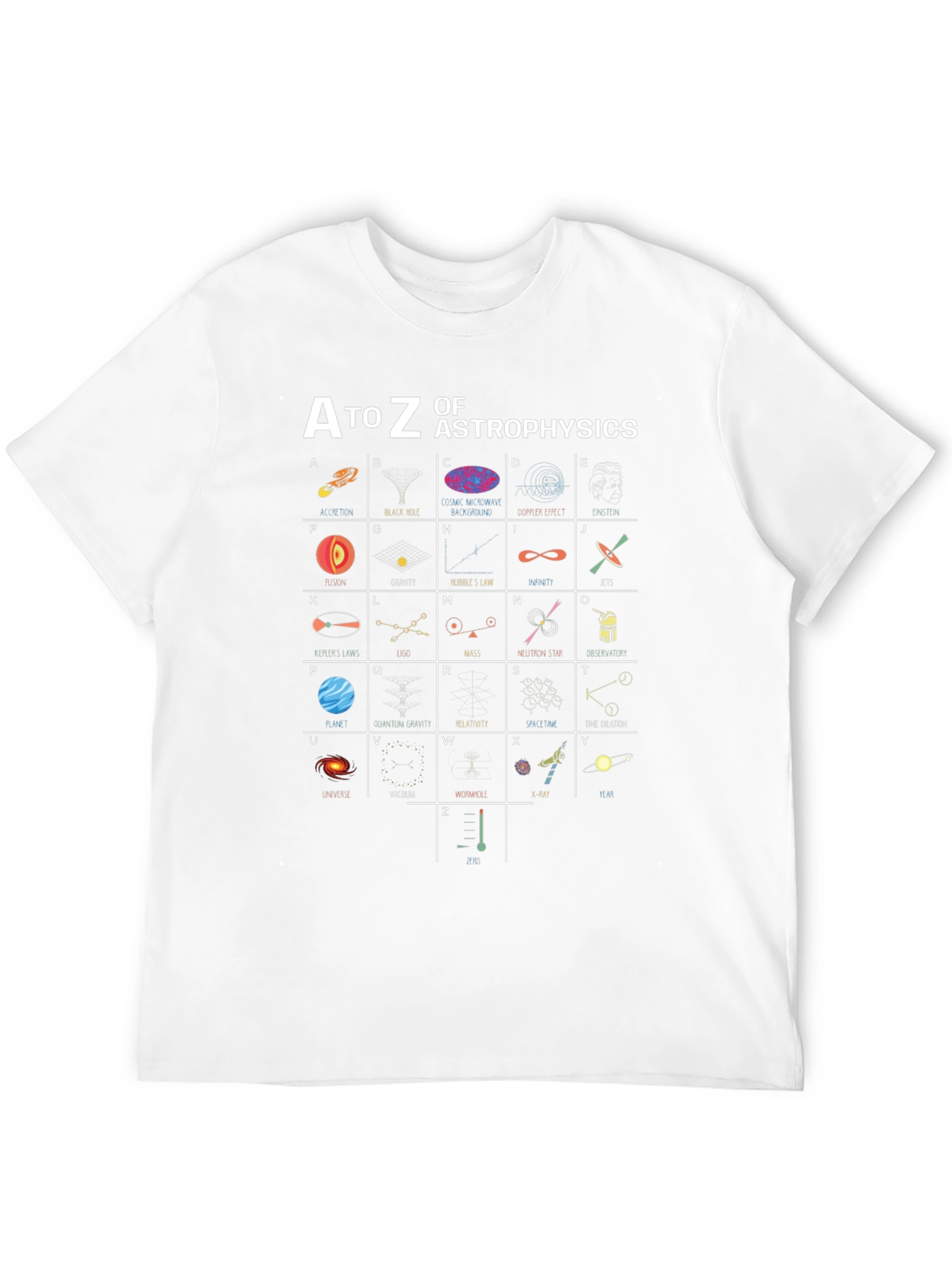 A to Z of Astrophysics Black T-Shirt