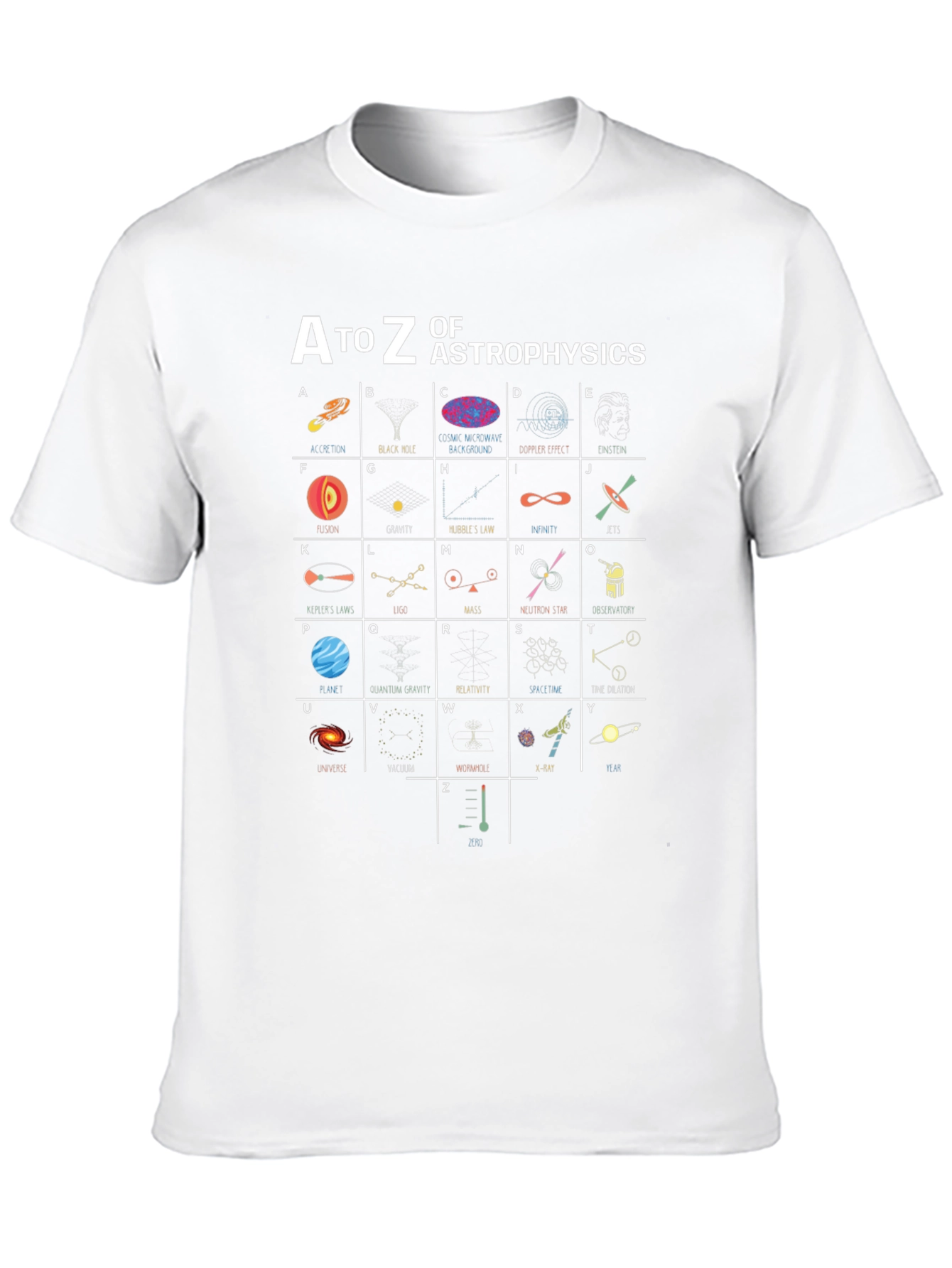 A to Z of Astrophysics Black T-Shirt