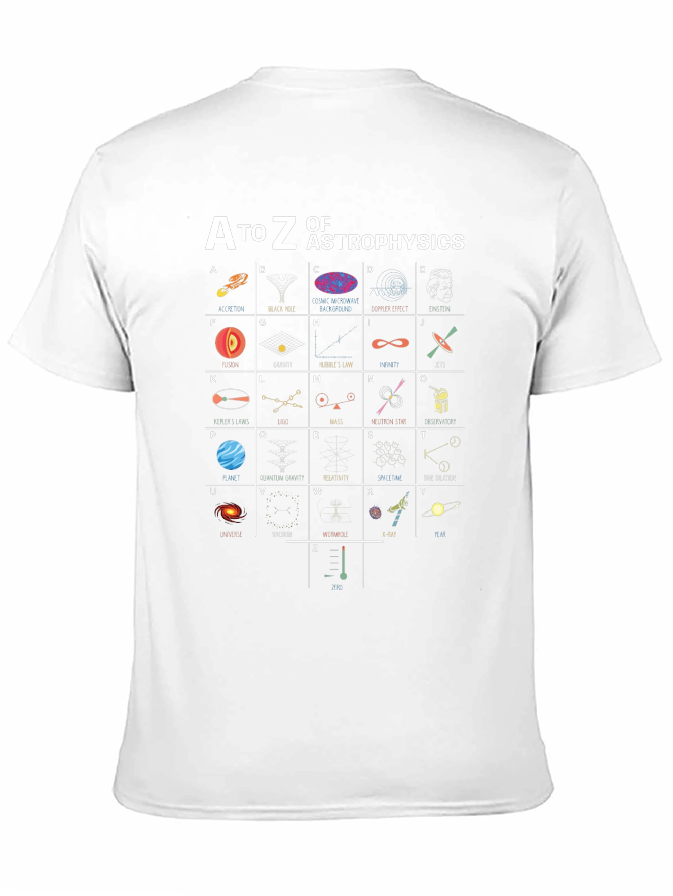 A to Z of Astrophysics Black T-Shirt
