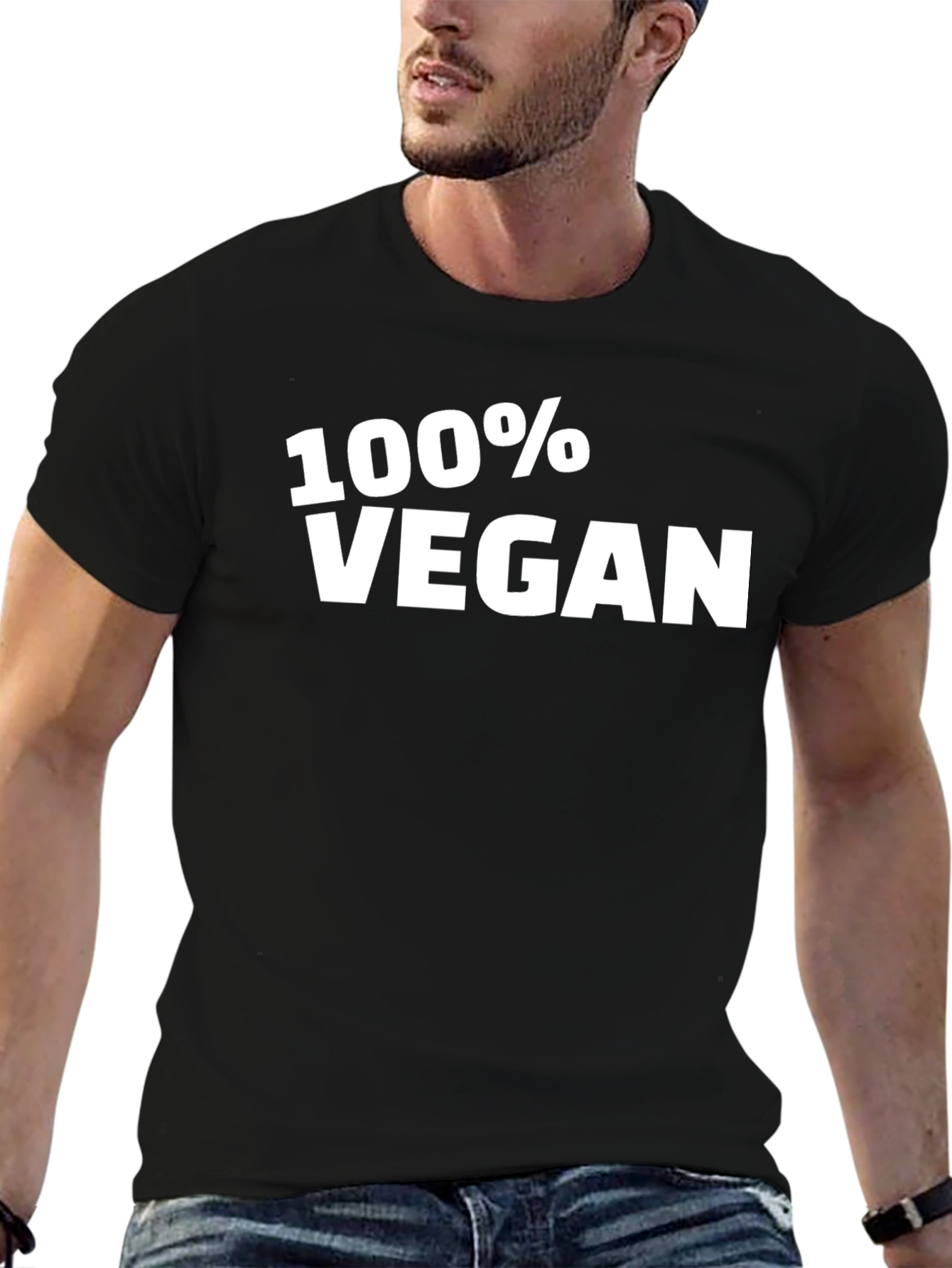 100% Vegan Black T-Shirt - Mens