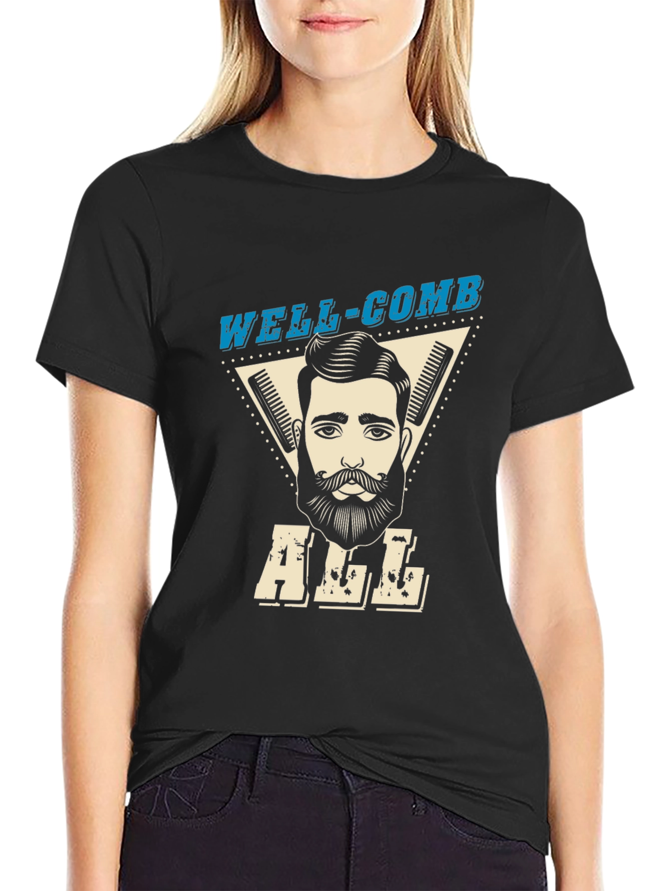 Well-Comb All Black Graphic Tee