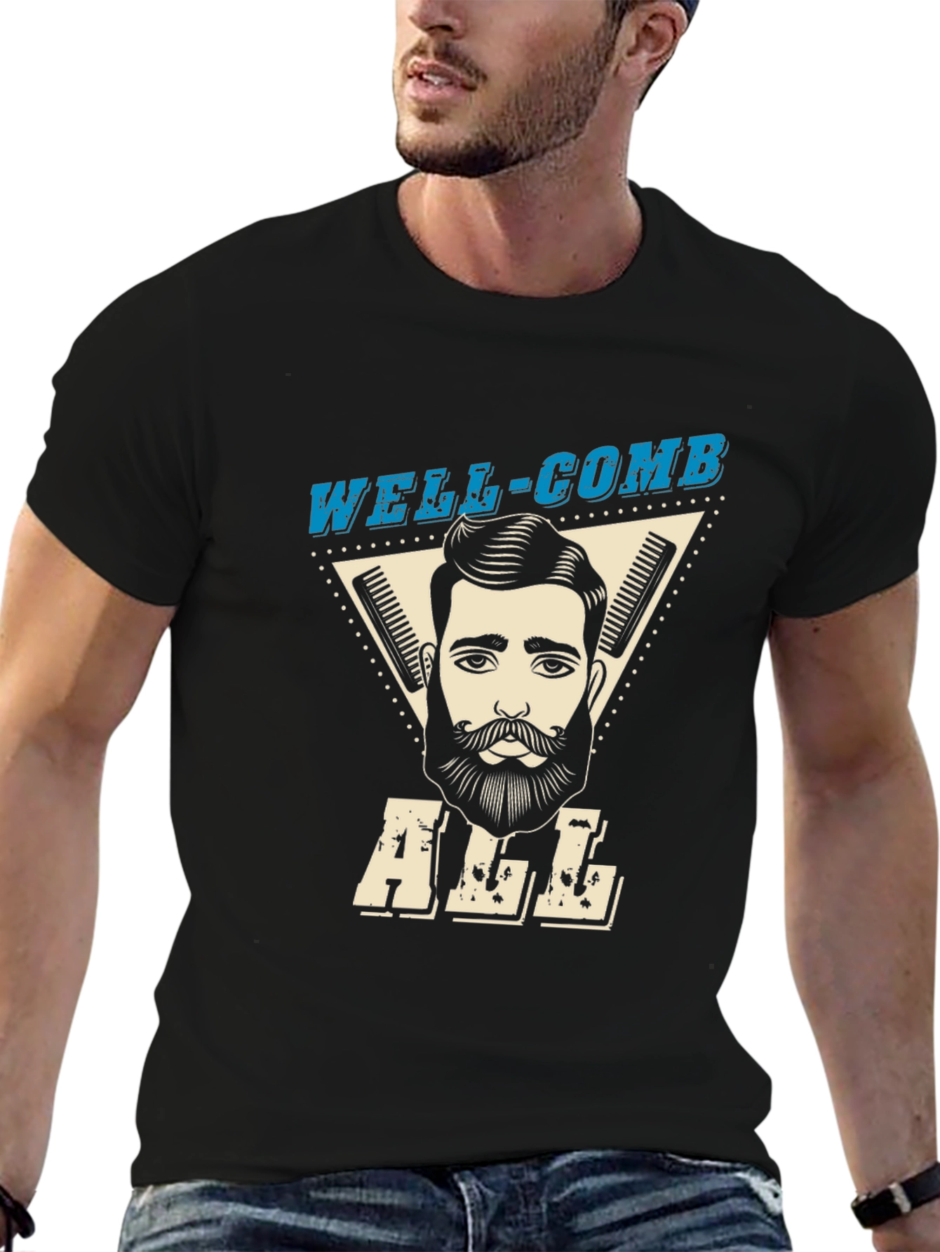 Well-Comb All Black Graphic Tee