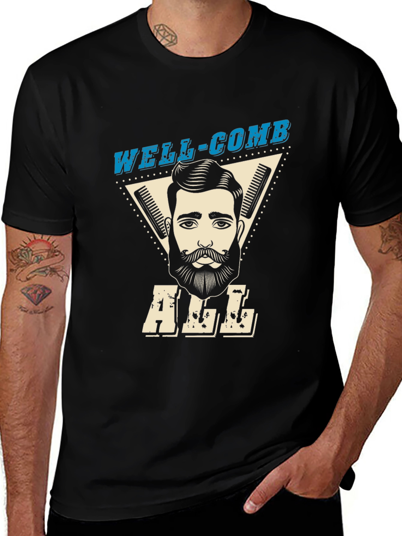 Well-Comb All Black Graphic Tee