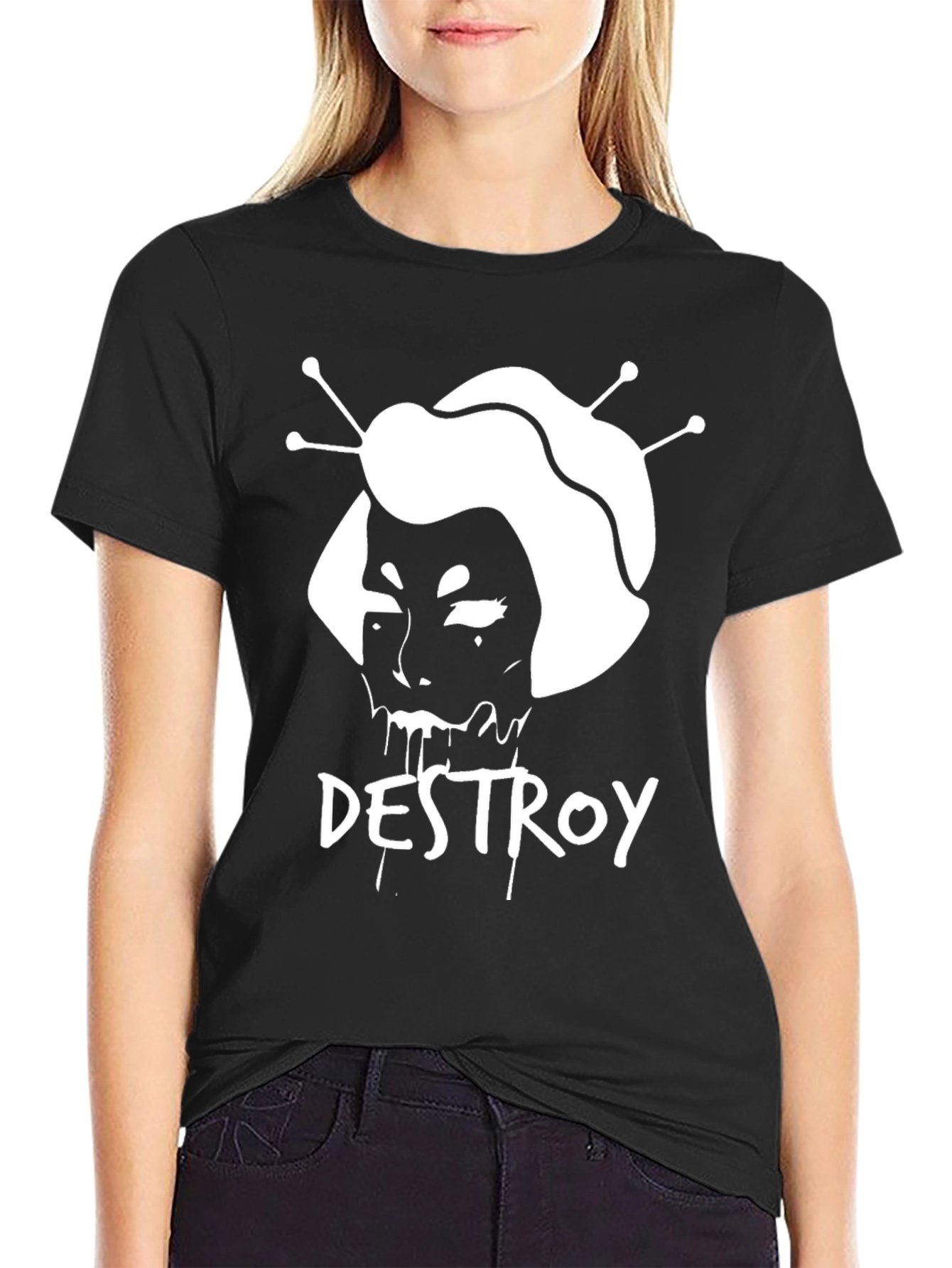 Destroy Graphic Tee - Edgy Black T-Shirt