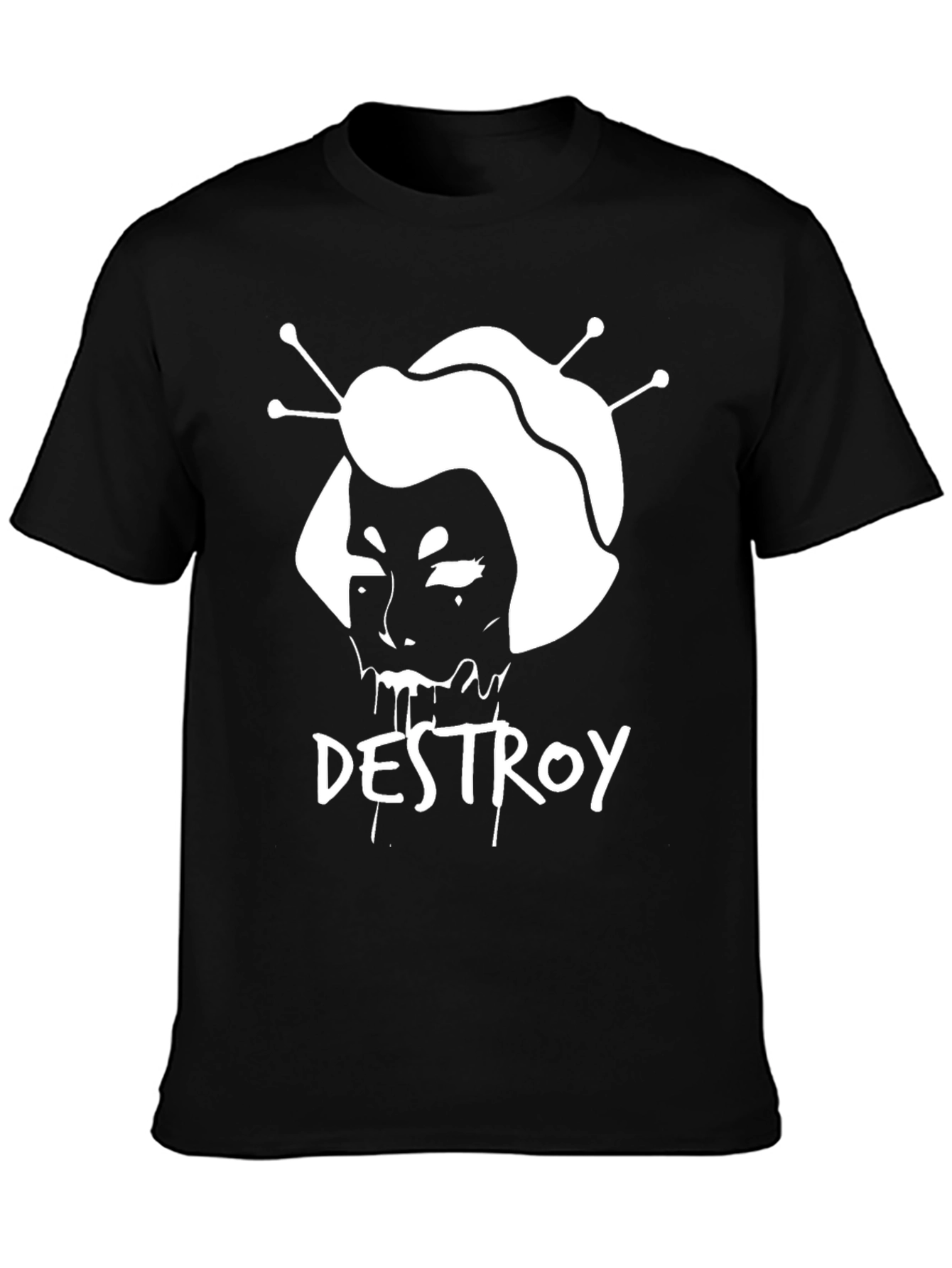 Destroy Graphic Tee - Edgy Black T-Shirt