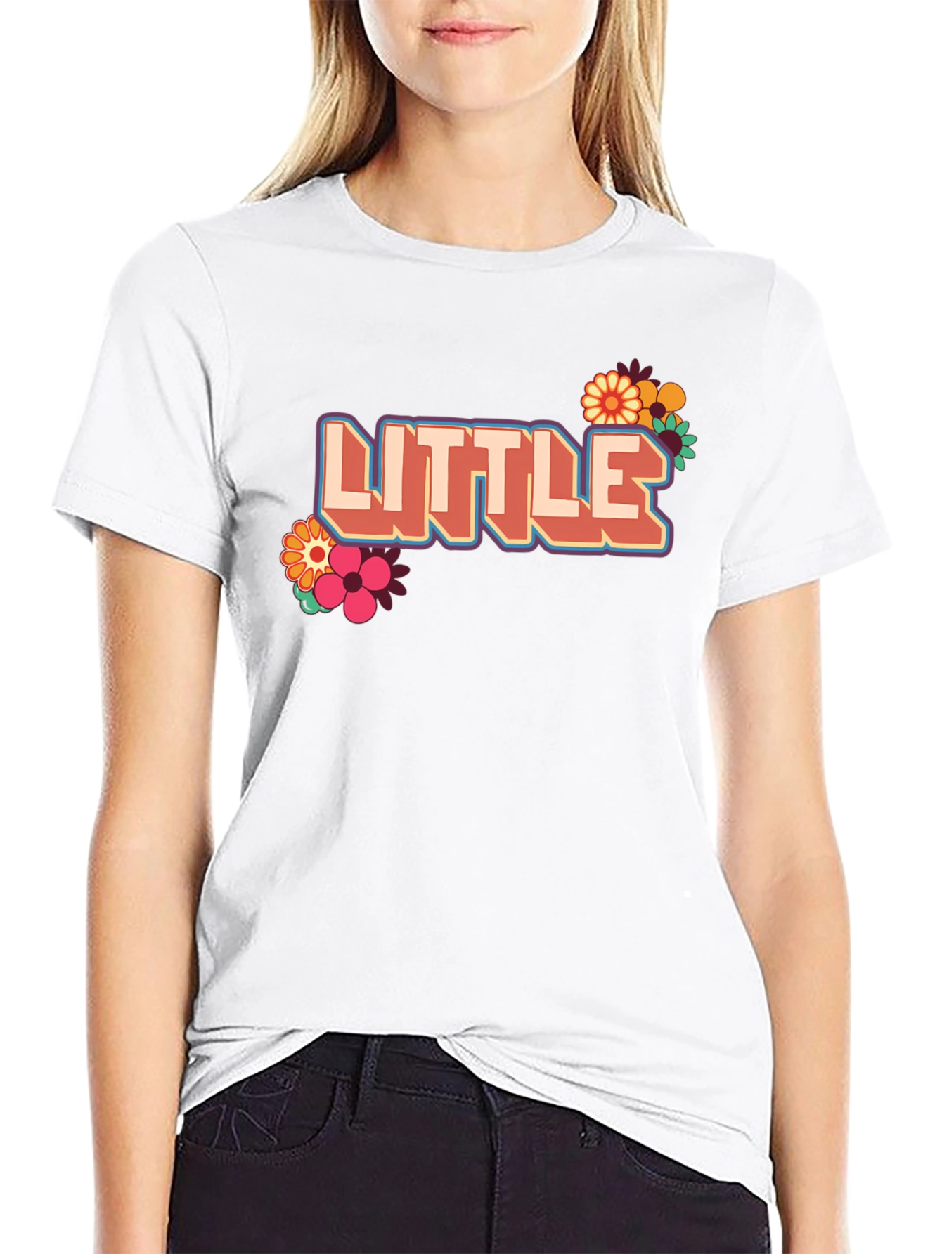 Retro Little T-Shirt with Floral Design