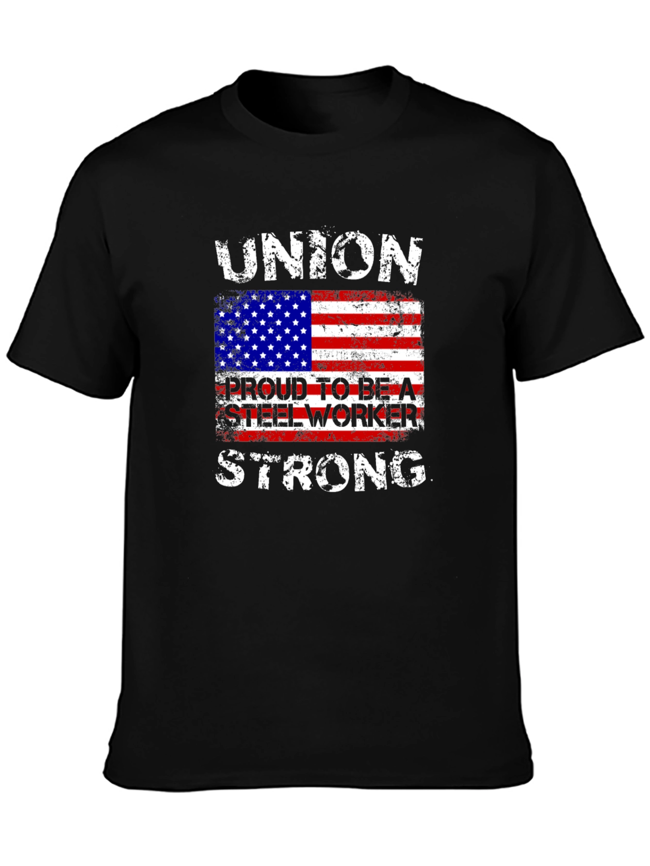 Union Steel Worker American Flag T-Shirt