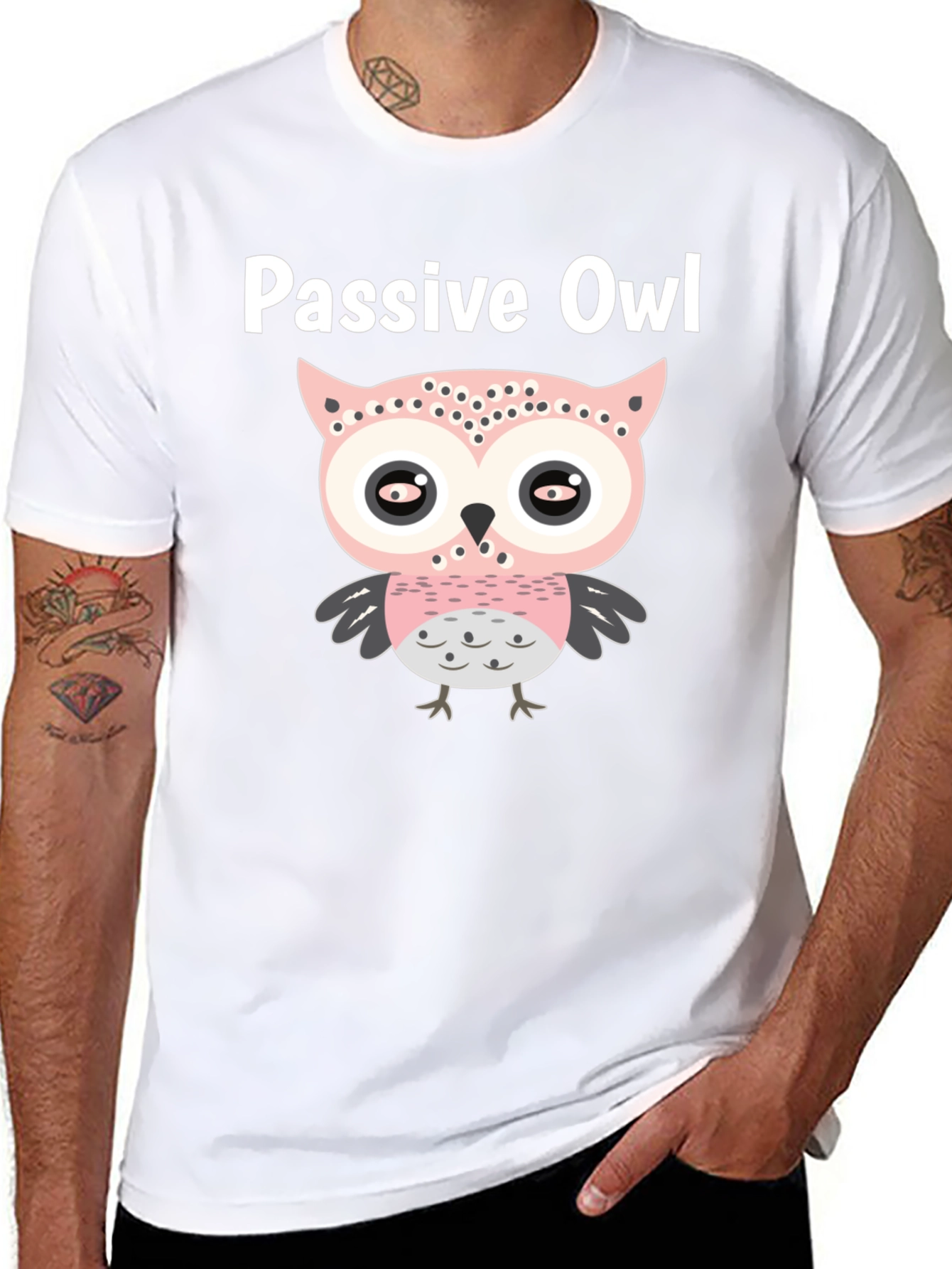 Passive Owl Graphic Tee - Soft Cotton Blend