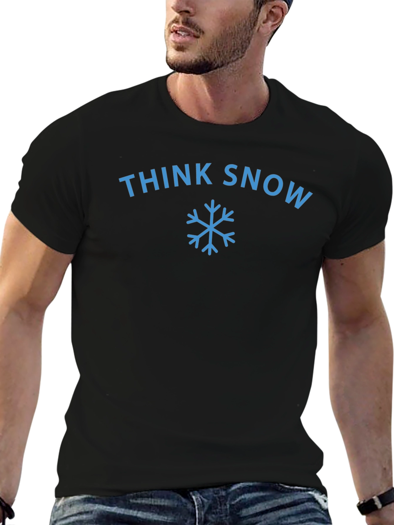 Think Snow Graphic Tee - Winter Holiday Shirt