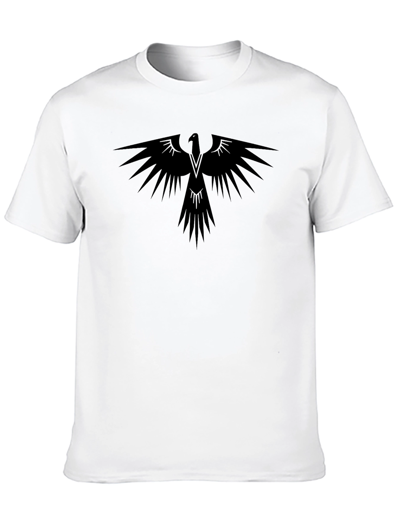 Mens Black T-Shirt with Eagle Graphic