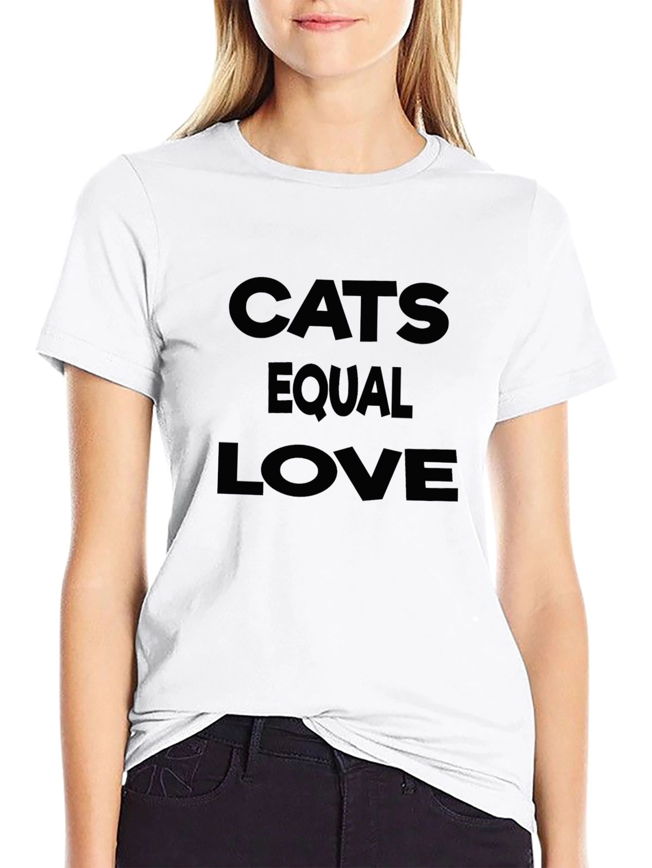 Cats Equal Love Black Graphic Tee