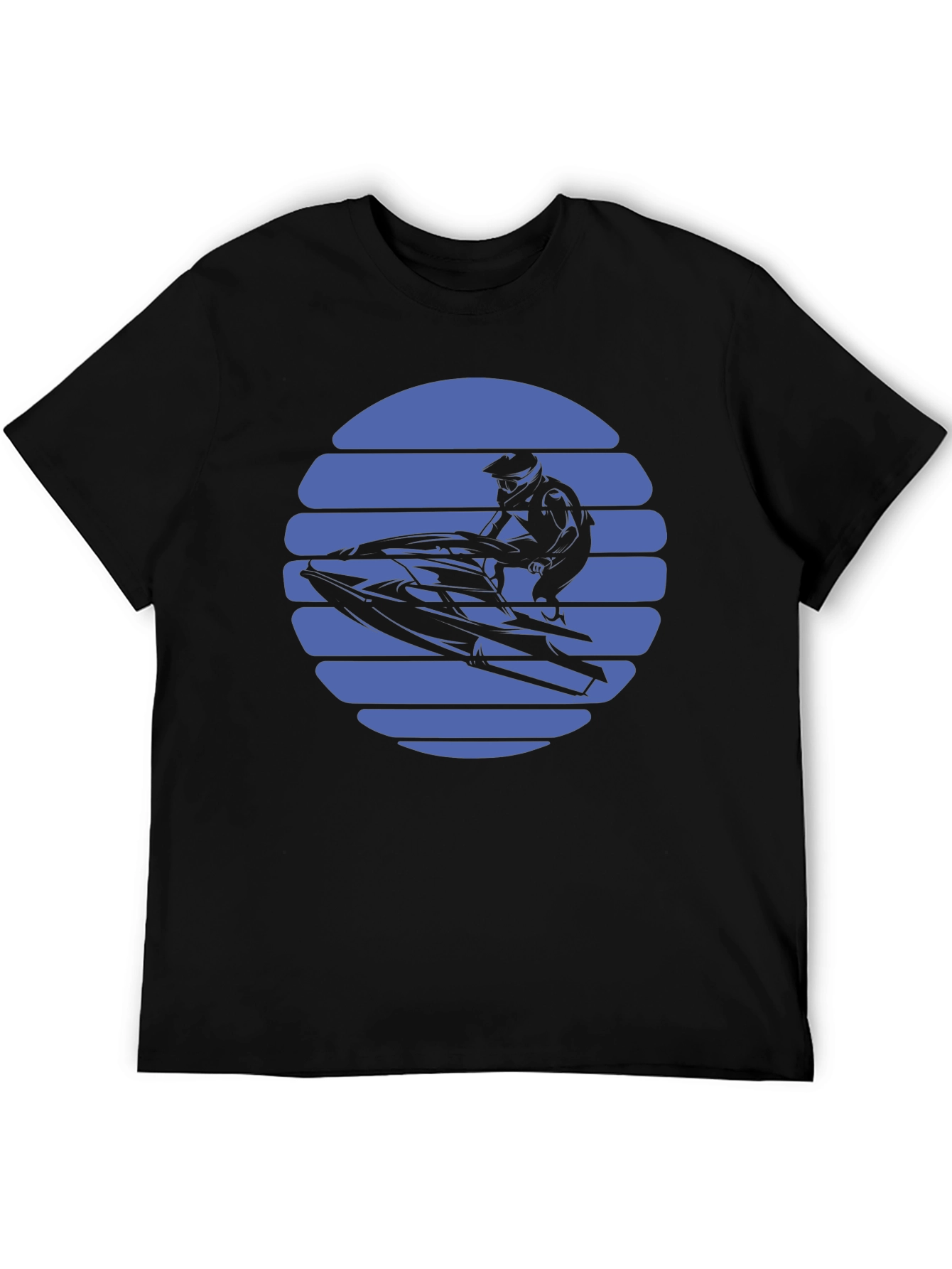 Jet Ski Sunset Graphic Tee - Black Cotton T-Shirt