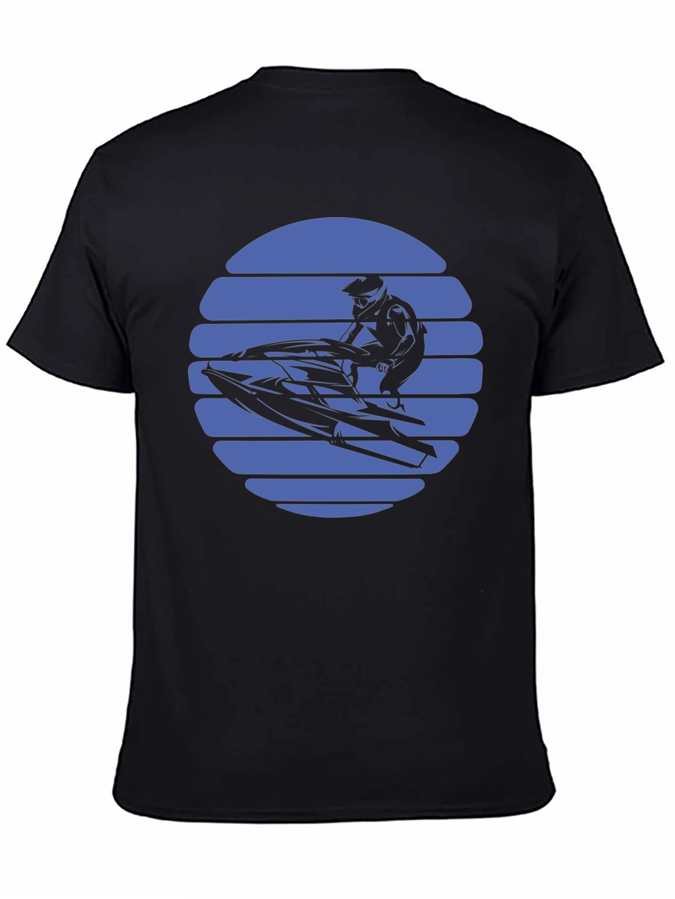 Jet Ski Sunset Graphic Tee - Black Cotton T-Shirt