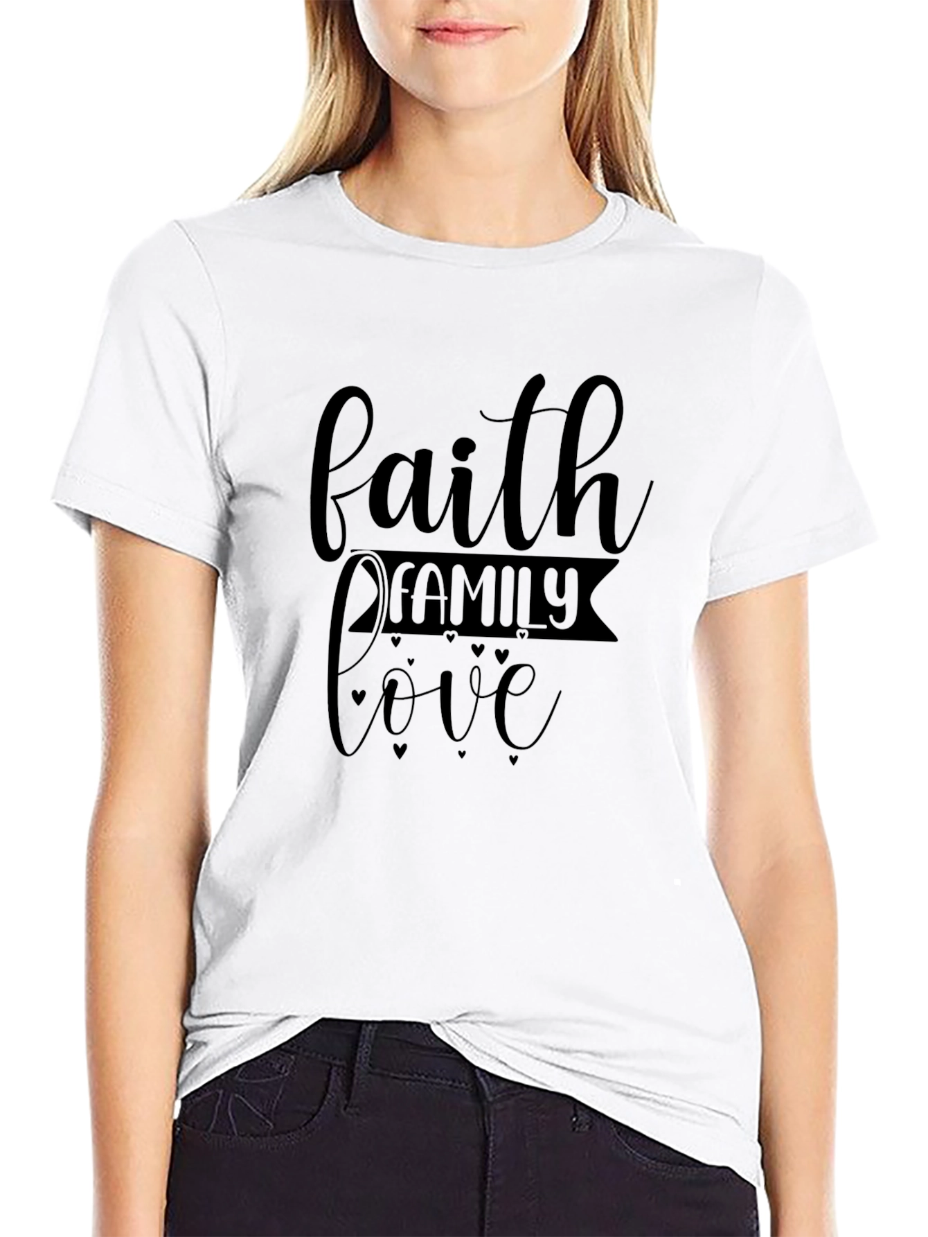 Faith Family Love Black T-Shirt