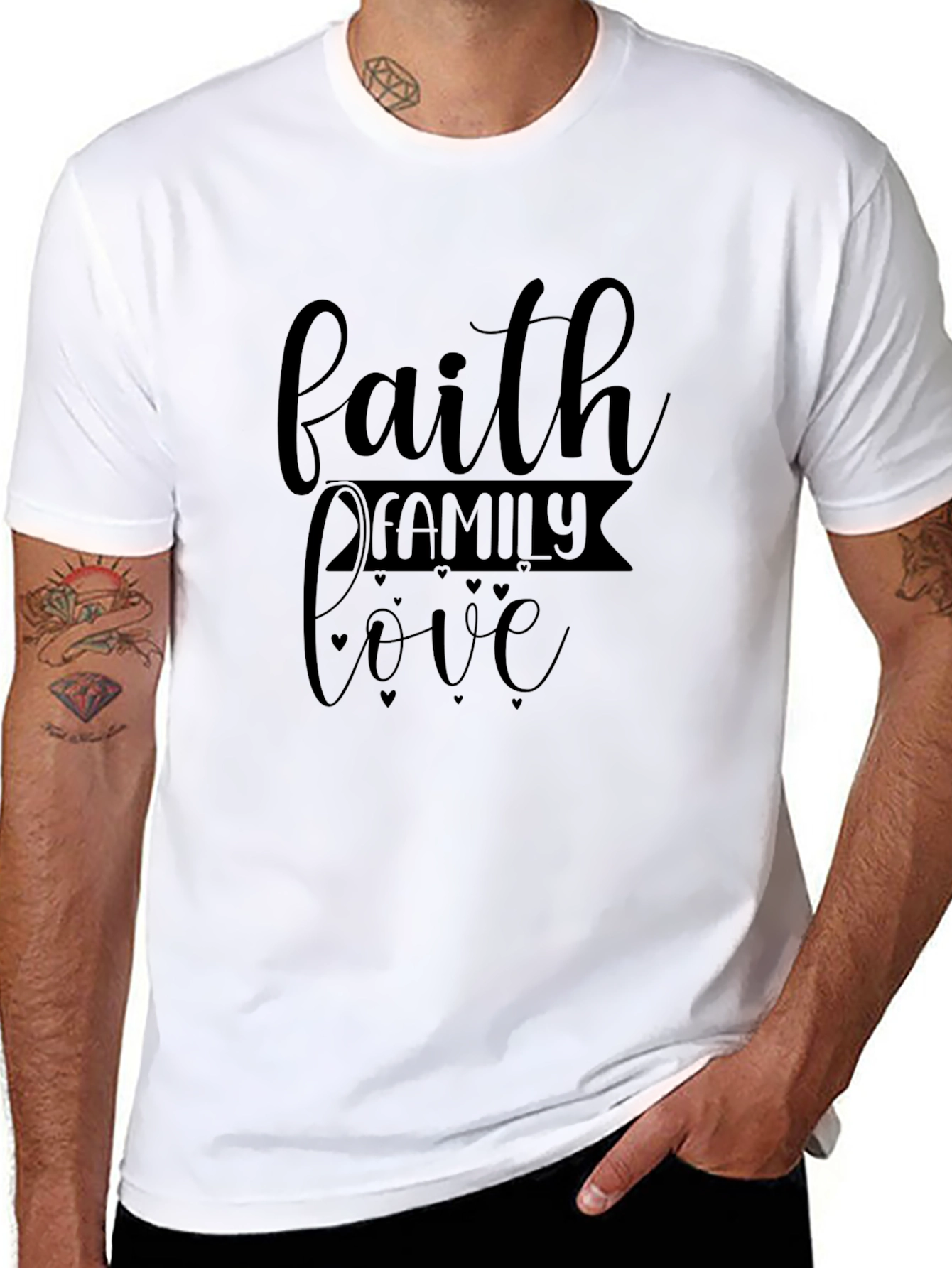 Faith Family Love Black T-Shirt