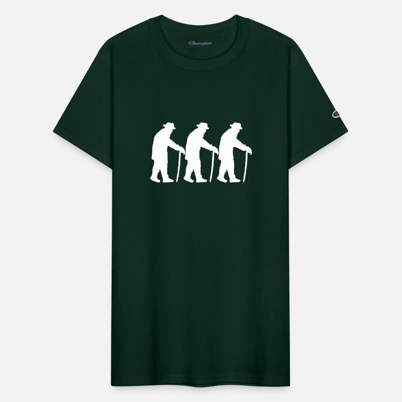 3 Grandpas Slowly Going Silhouette Three Friends