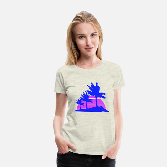 3 Palm Trees Island Tree Stripe Sun Sunset Evening