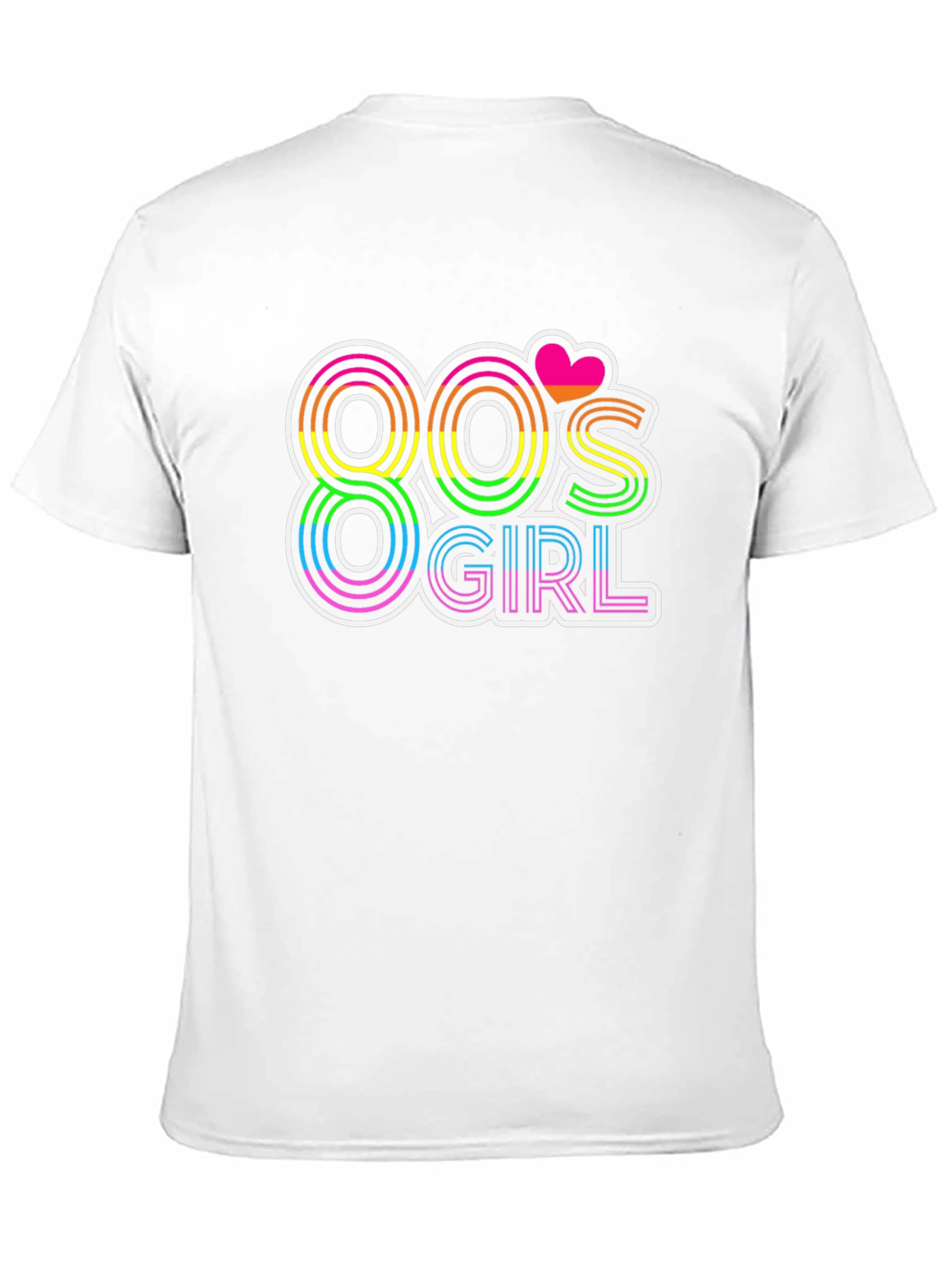 80s Girl Retro T-Shirt - Rainbow Neon Design