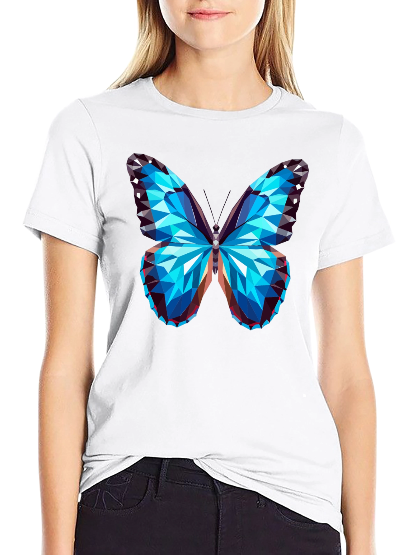 Geometric Butterfly Graphic Tee - Mens Black T-Shirt