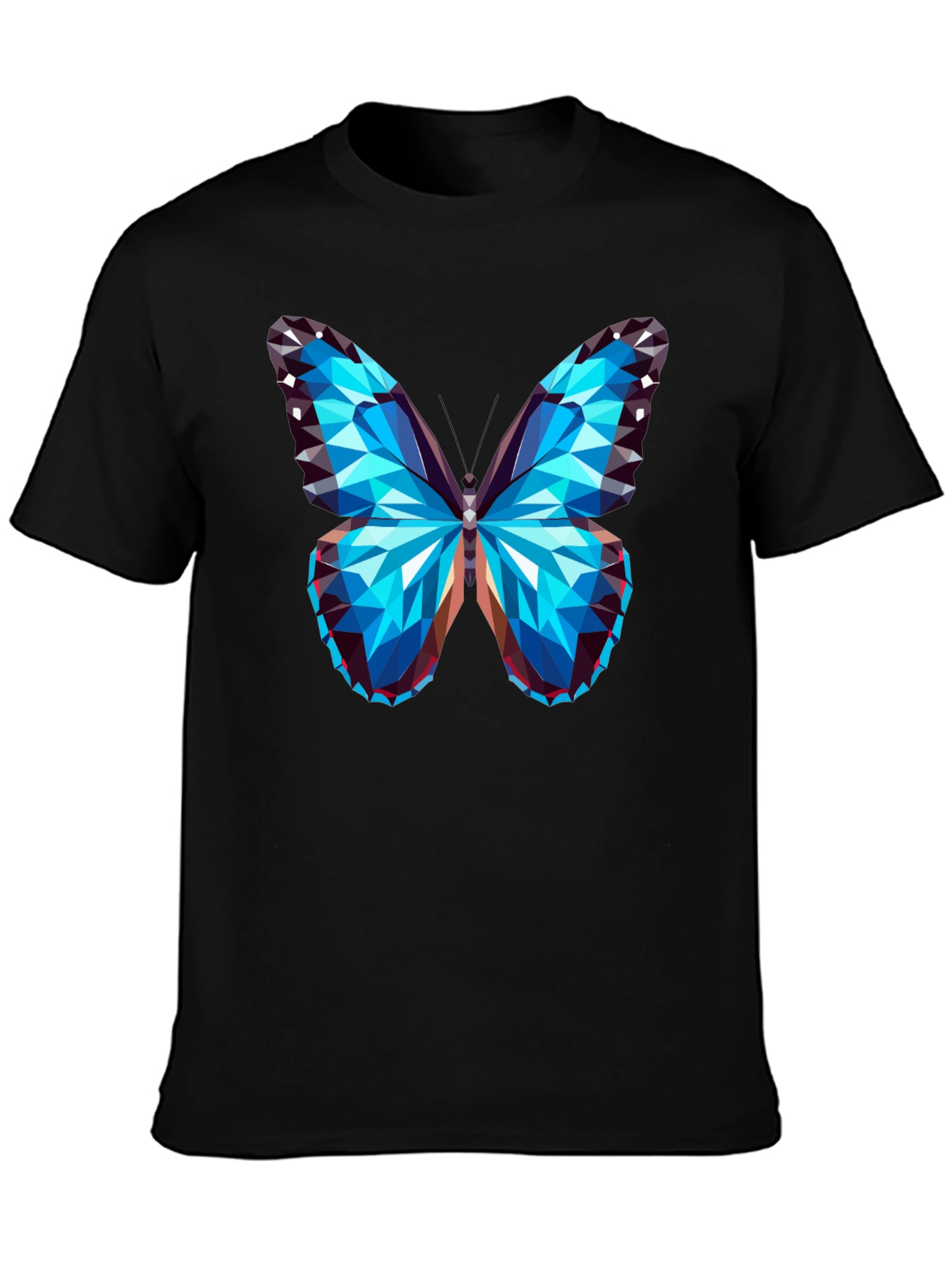Geometric Butterfly Graphic Tee - Mens Black T-Shirt