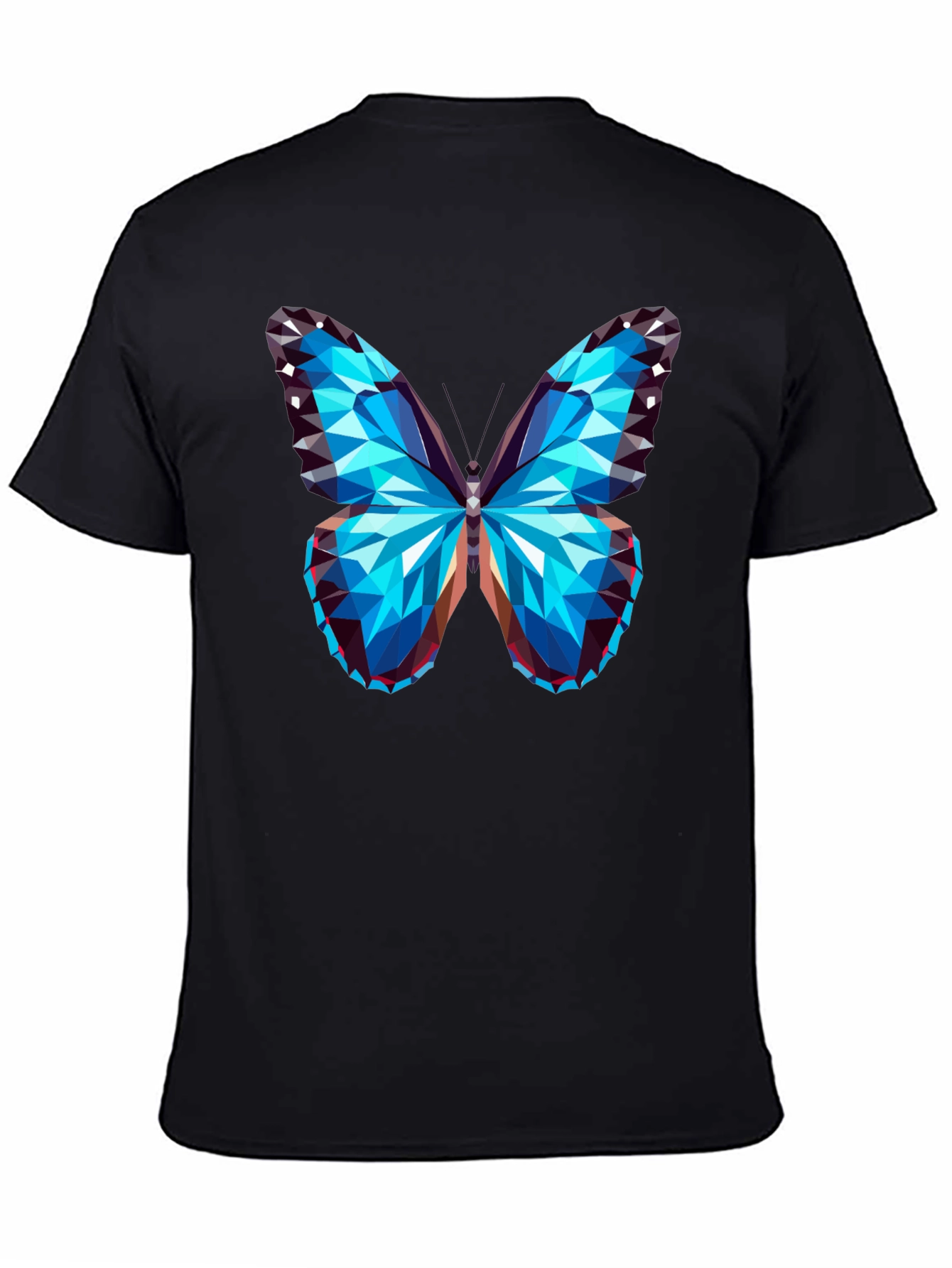 Geometric Butterfly Graphic Tee - Mens Black T-Shirt