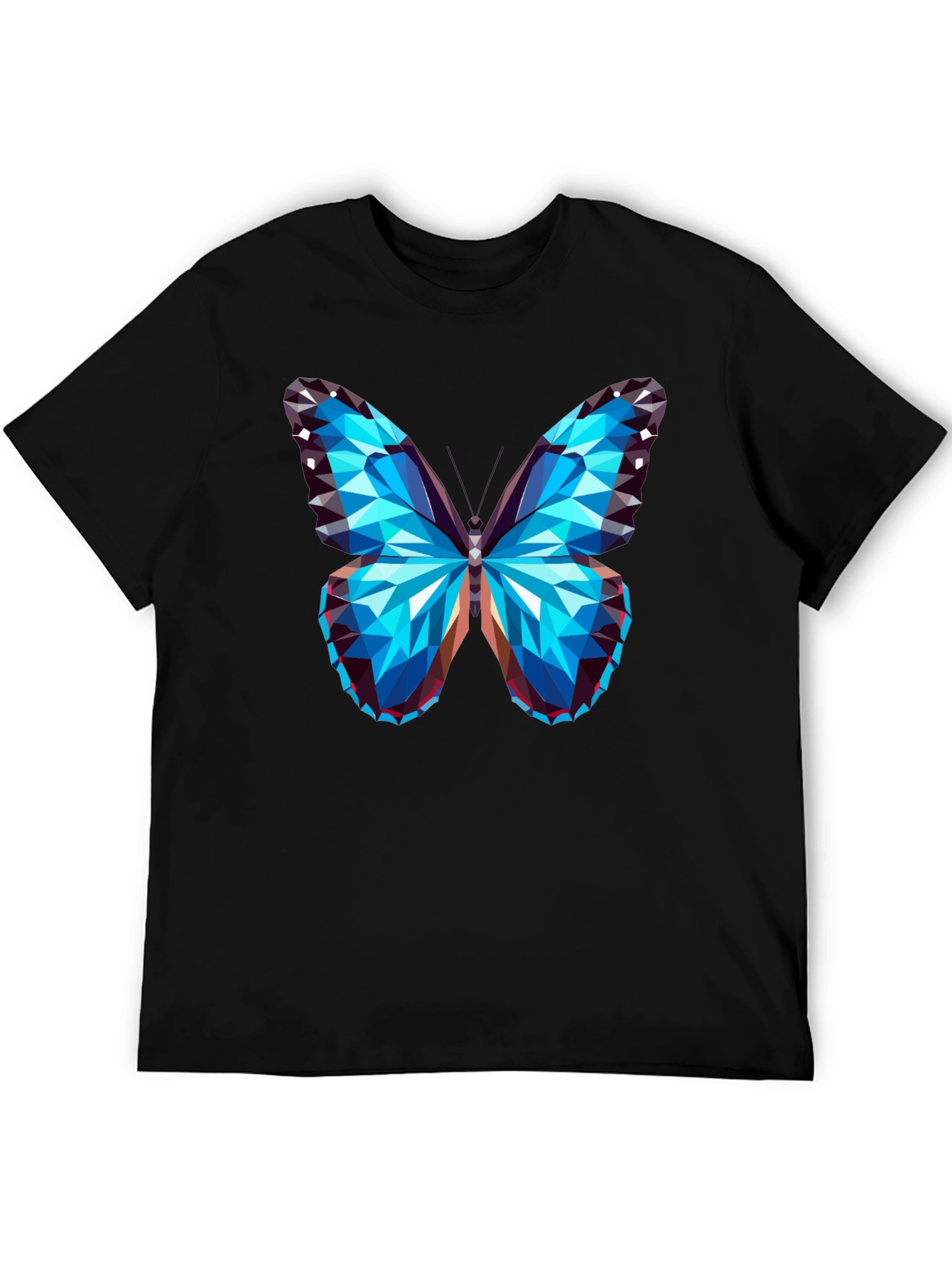 Geometric Butterfly Graphic Tee - Mens Black T-Shirt