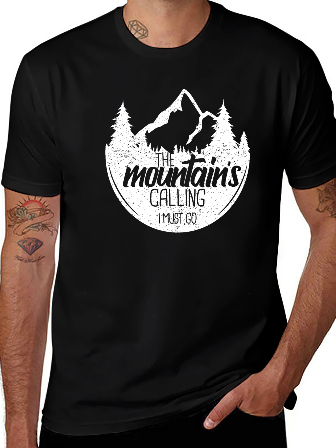 The Mountains Calling Black T-Shirt