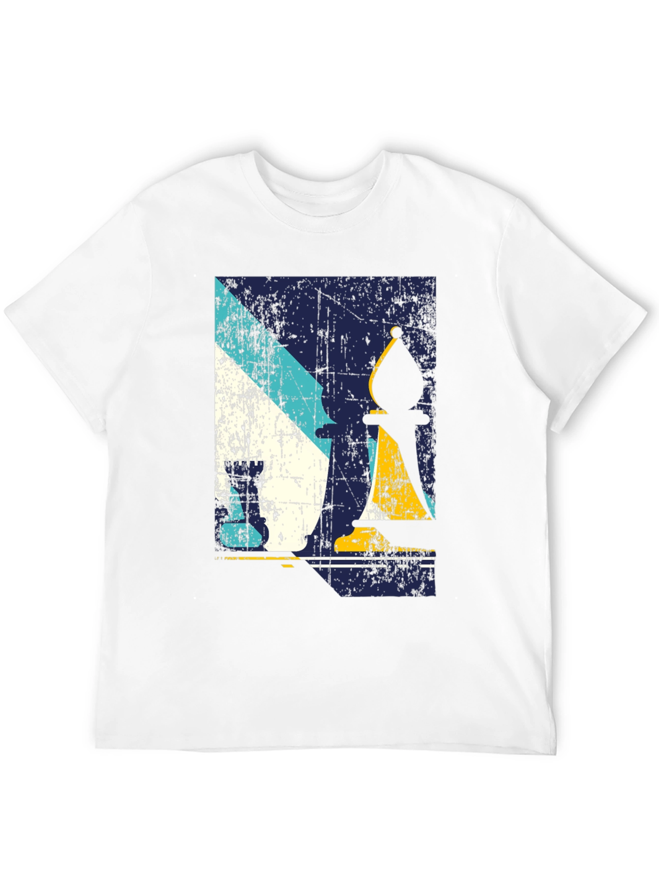 Chess Piece Graphic Print Black T-Shirt