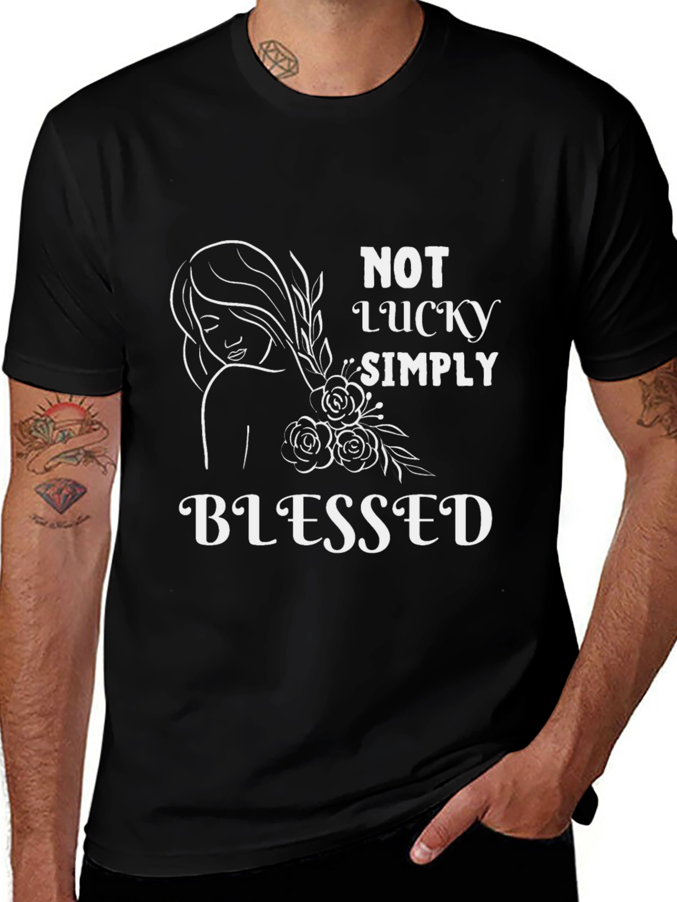 Blessed Graphic T-Shirt - Not Lucky Simply Blessed