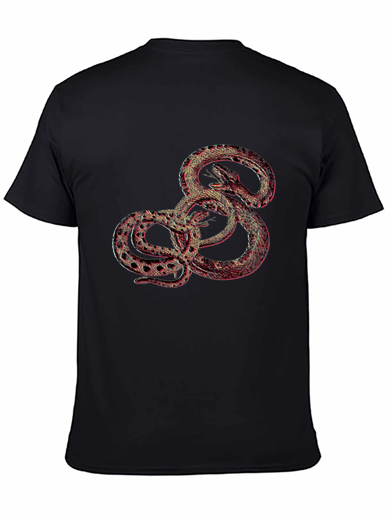 Black Tee with Snake Print