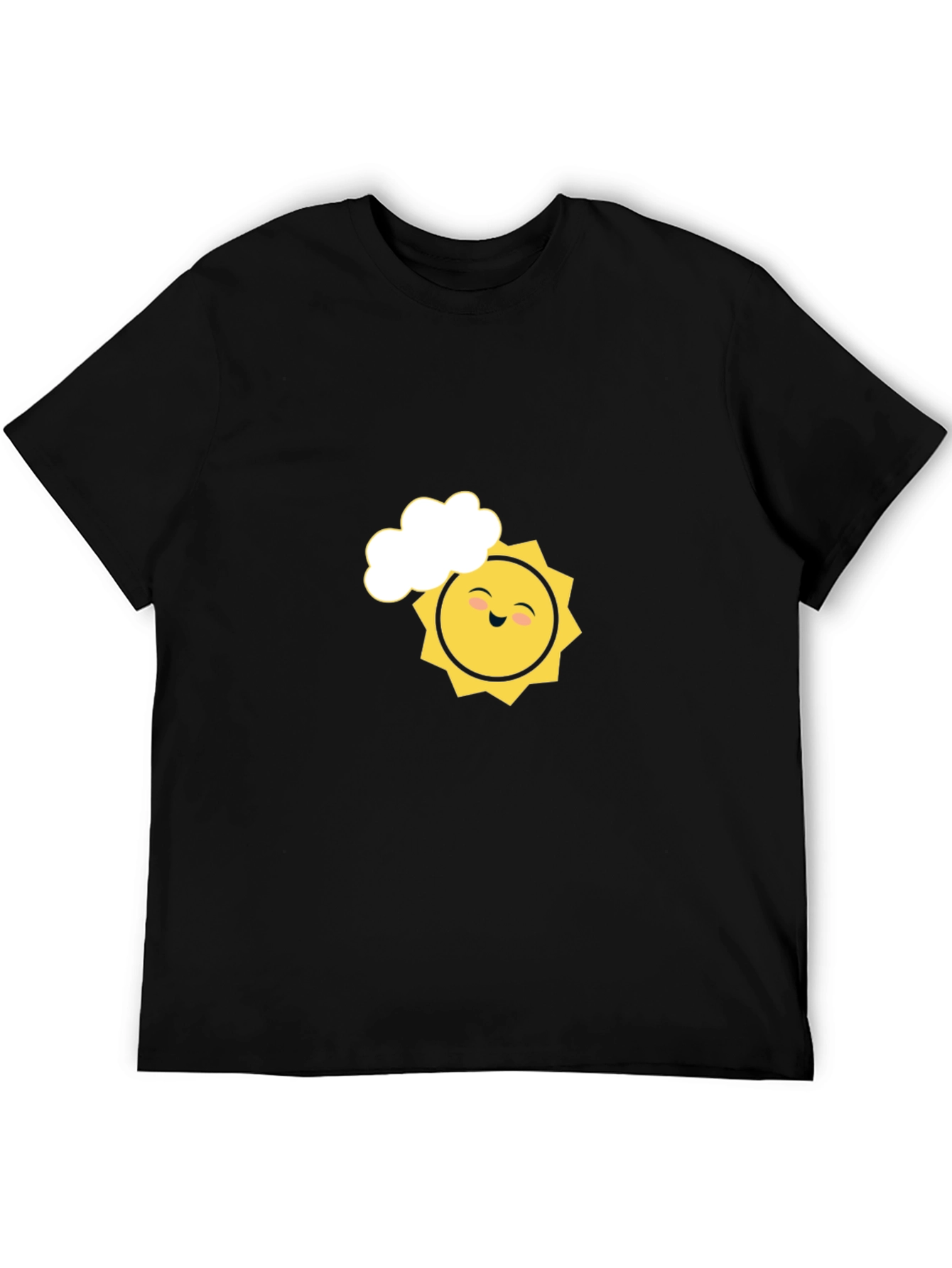 Smiling Sun Graphic Tee - Black Cotton Comfort