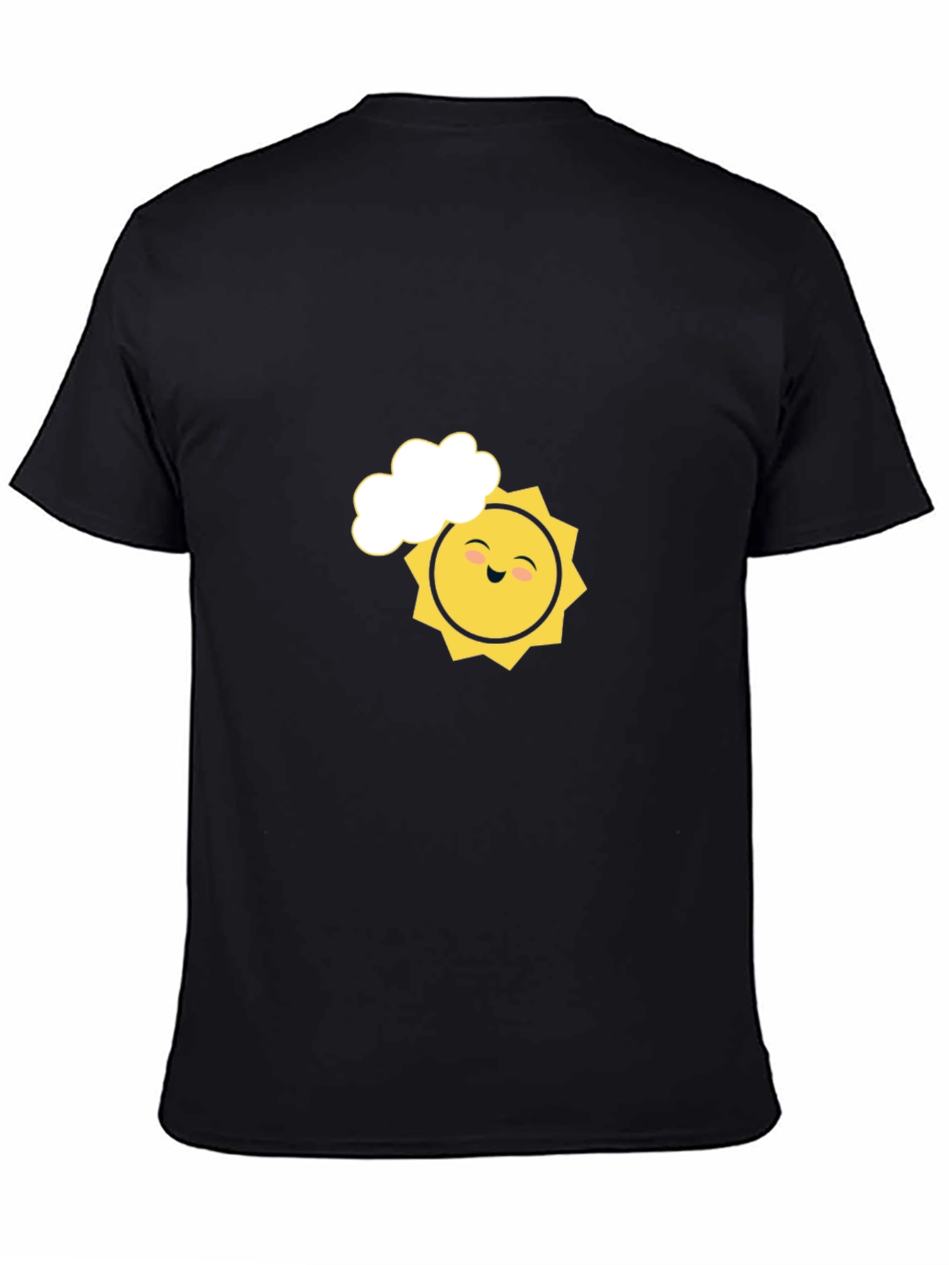 Smiling Sun Graphic Tee - Black Cotton Comfort