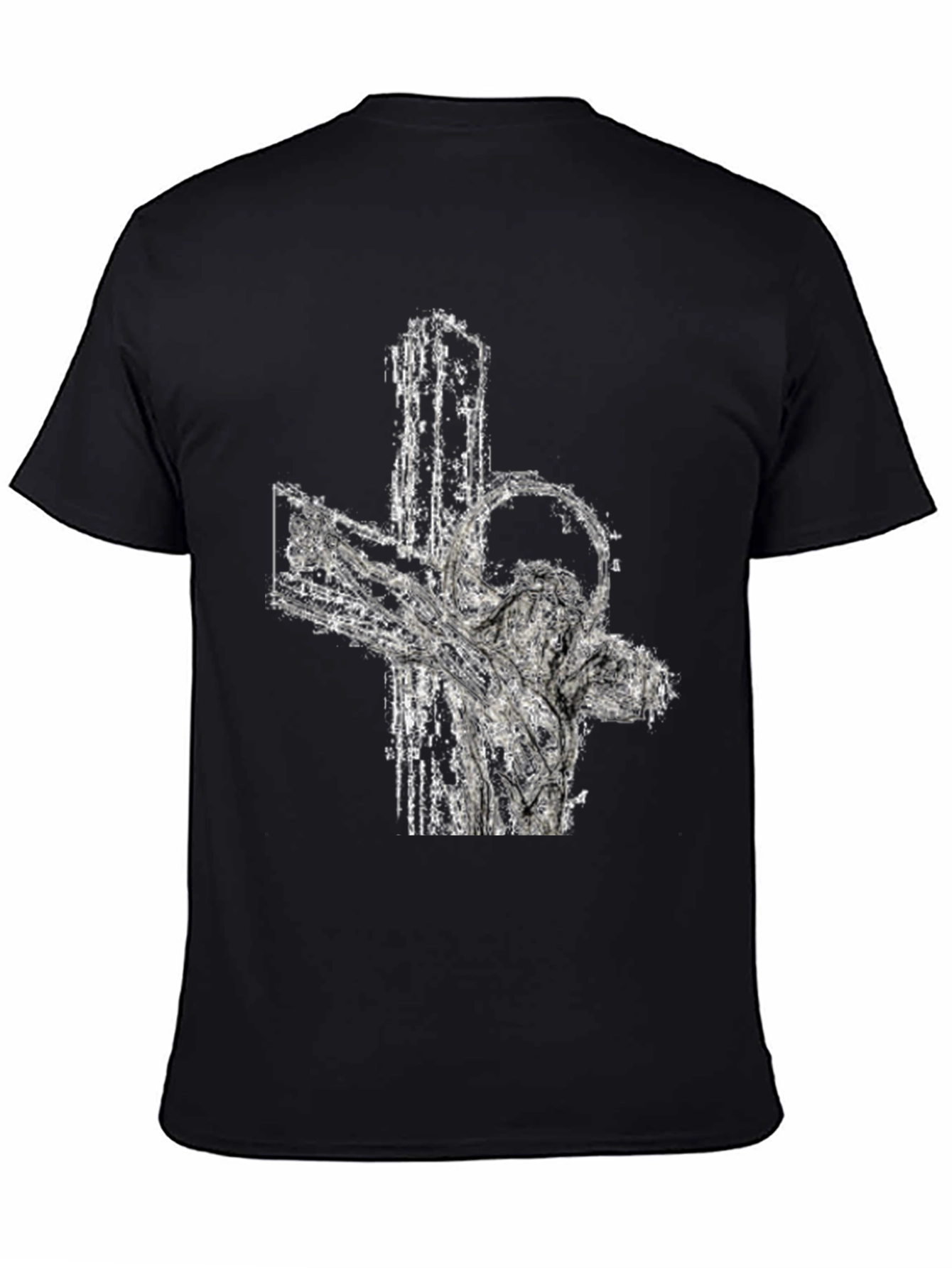 Abstract Cross Graphic Tee - Black