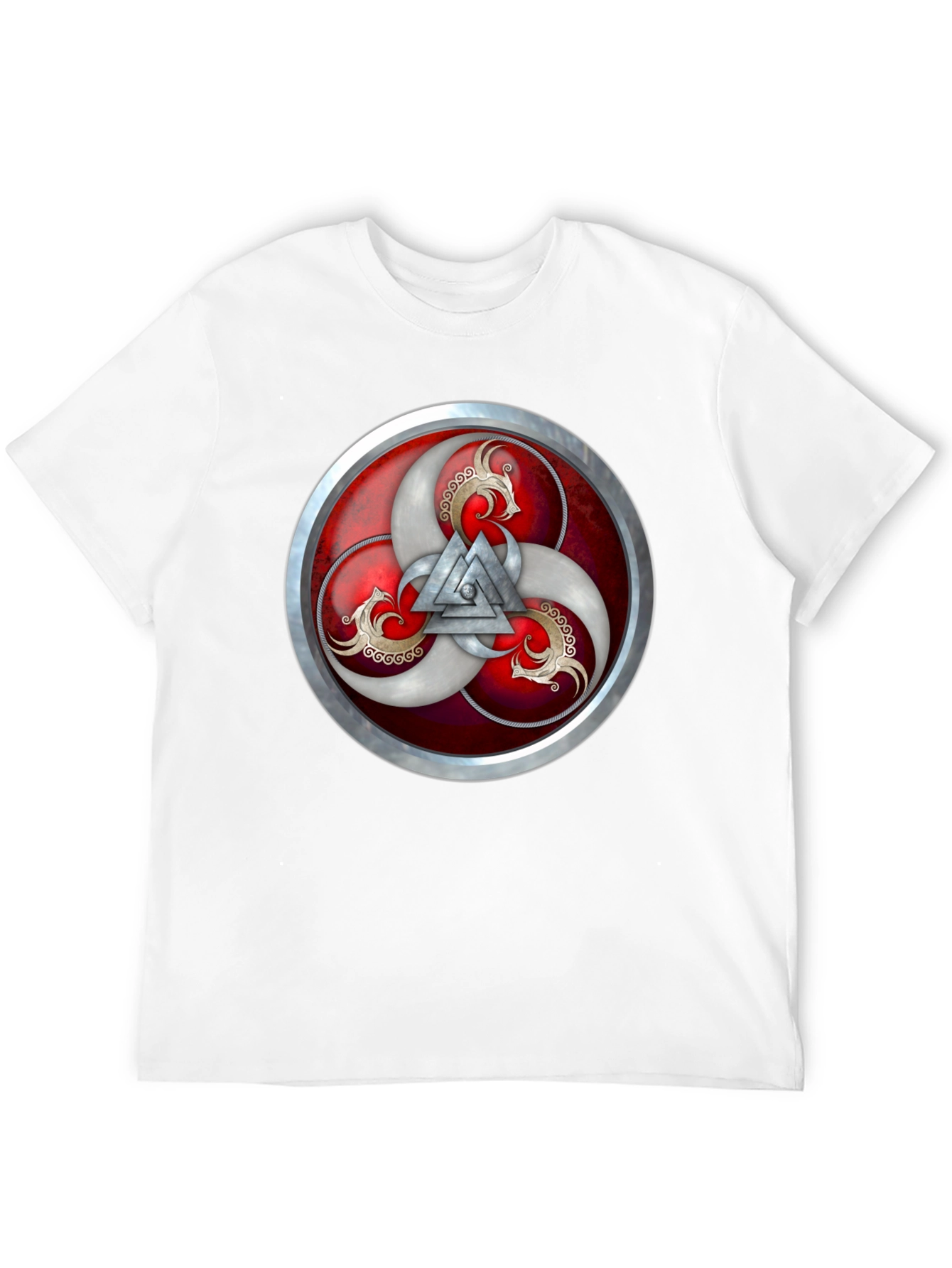 Viking Shield Graphic Tee - Bold Valknut Design