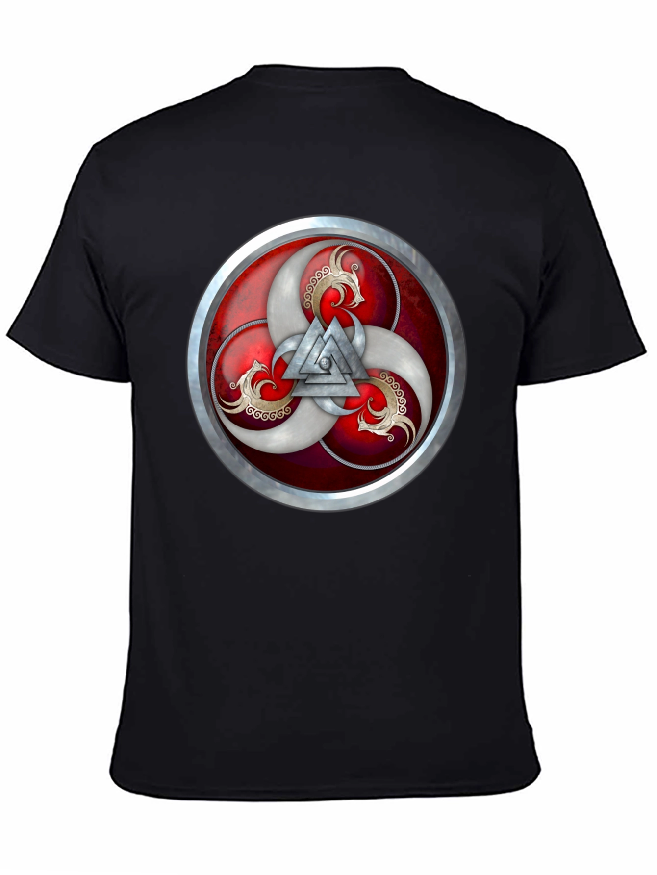 Viking Shield Graphic Tee - Bold Valknut Design