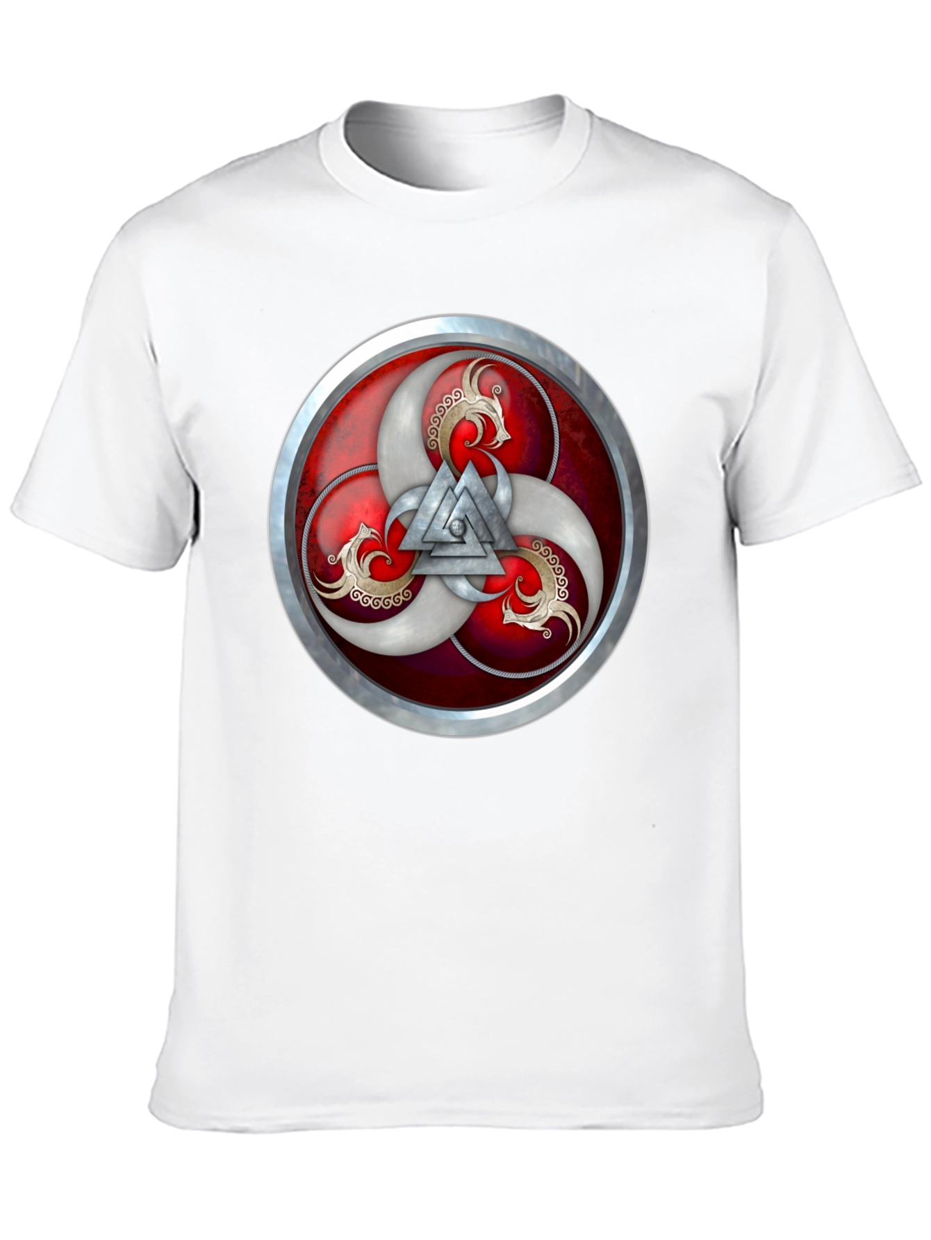Viking Shield Graphic Tee - Bold Valknut Design