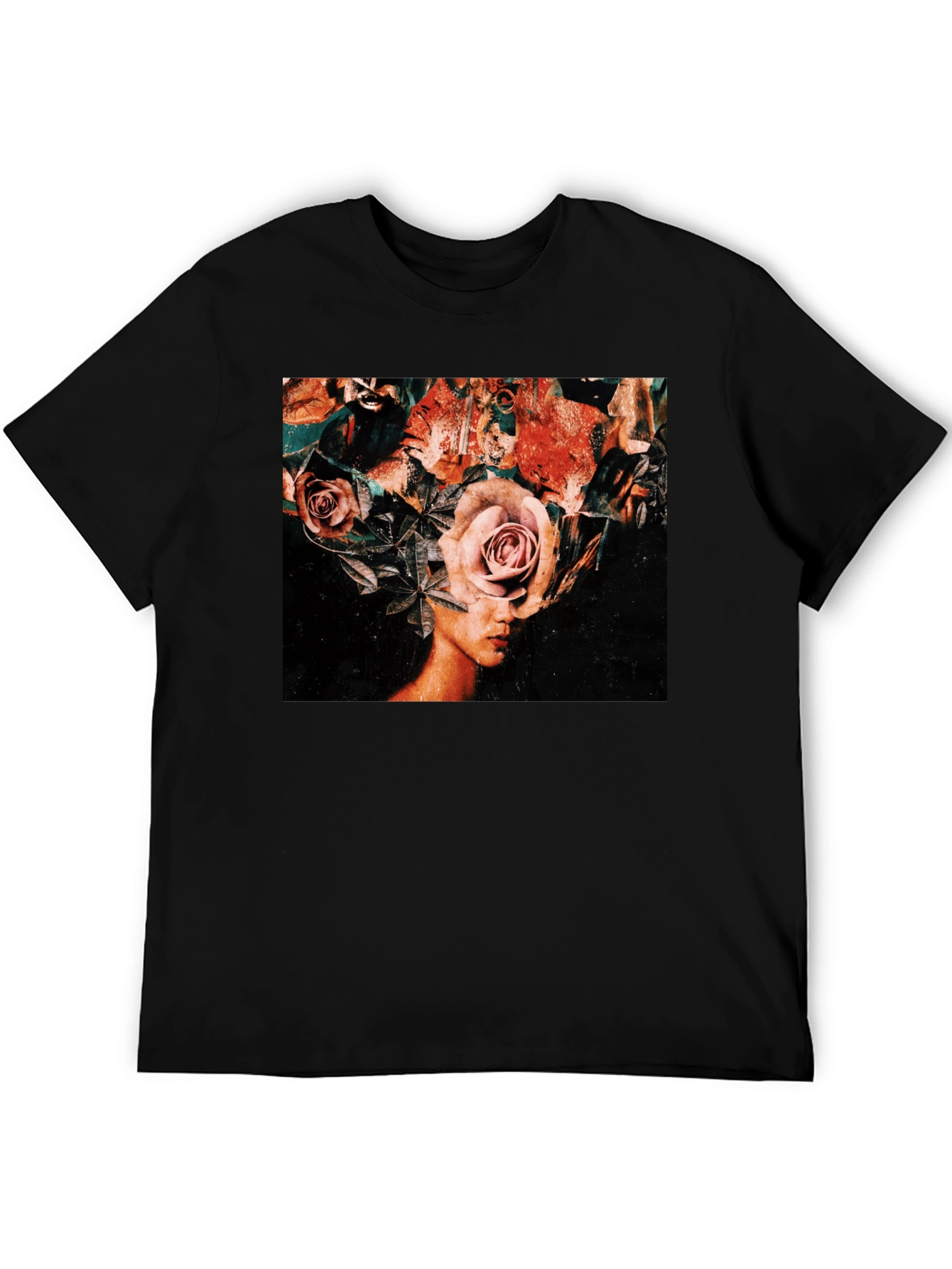 Floral Head T-Shirt - Artistic Graphic Tee