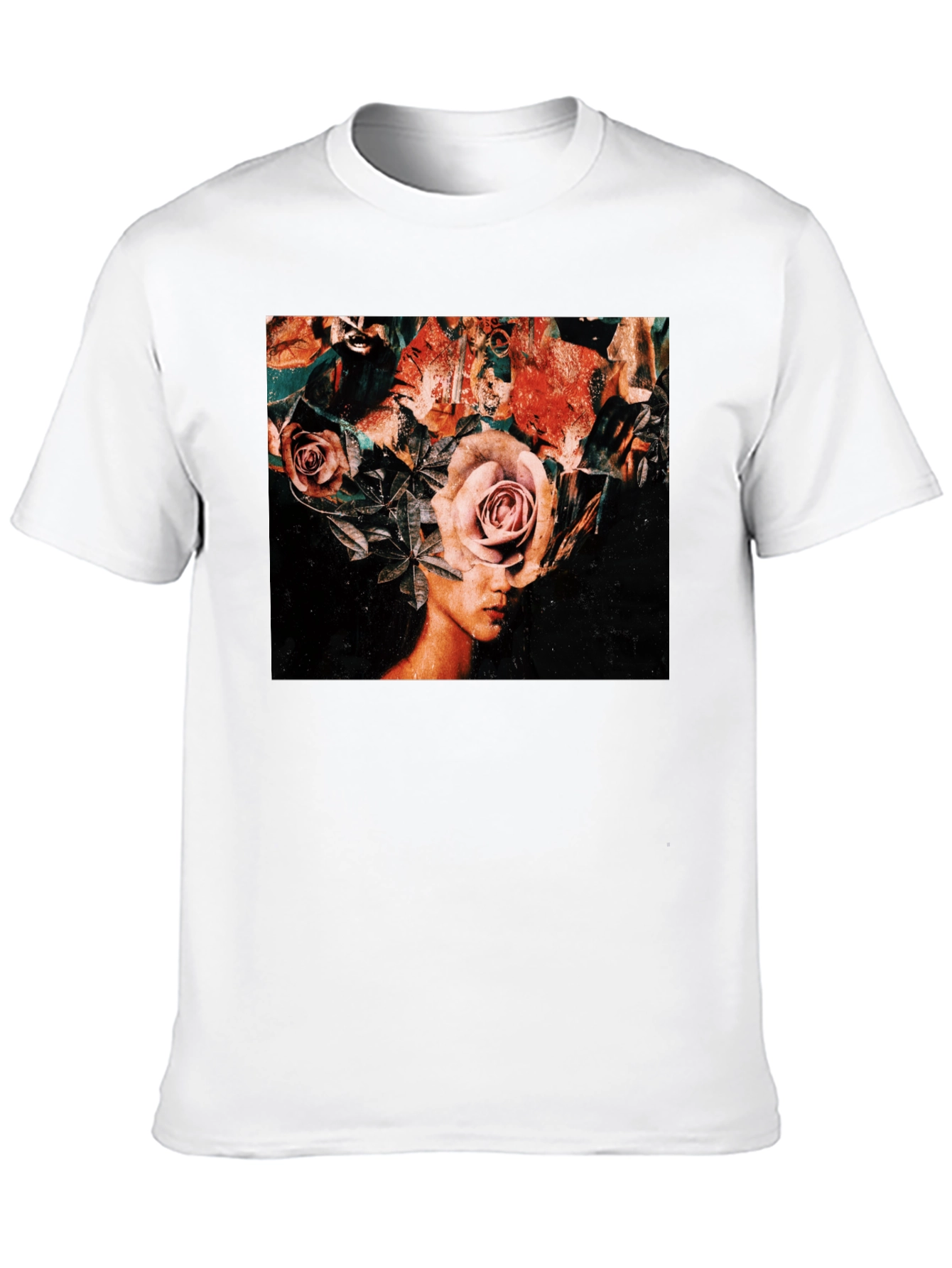 Floral Head T-Shirt - Artistic Graphic Tee