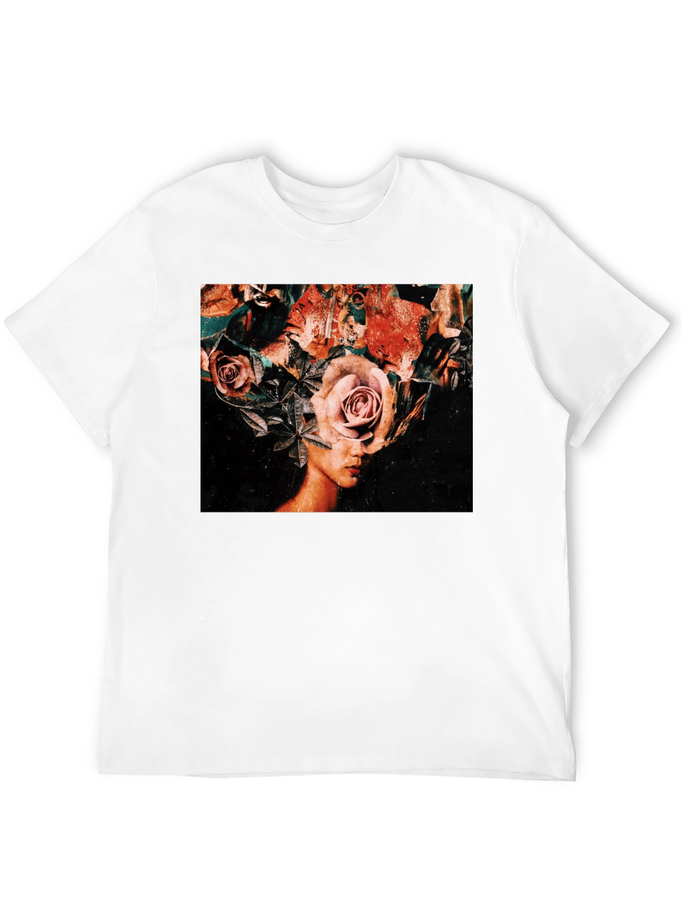 Floral Head T-Shirt - Artistic Graphic Tee