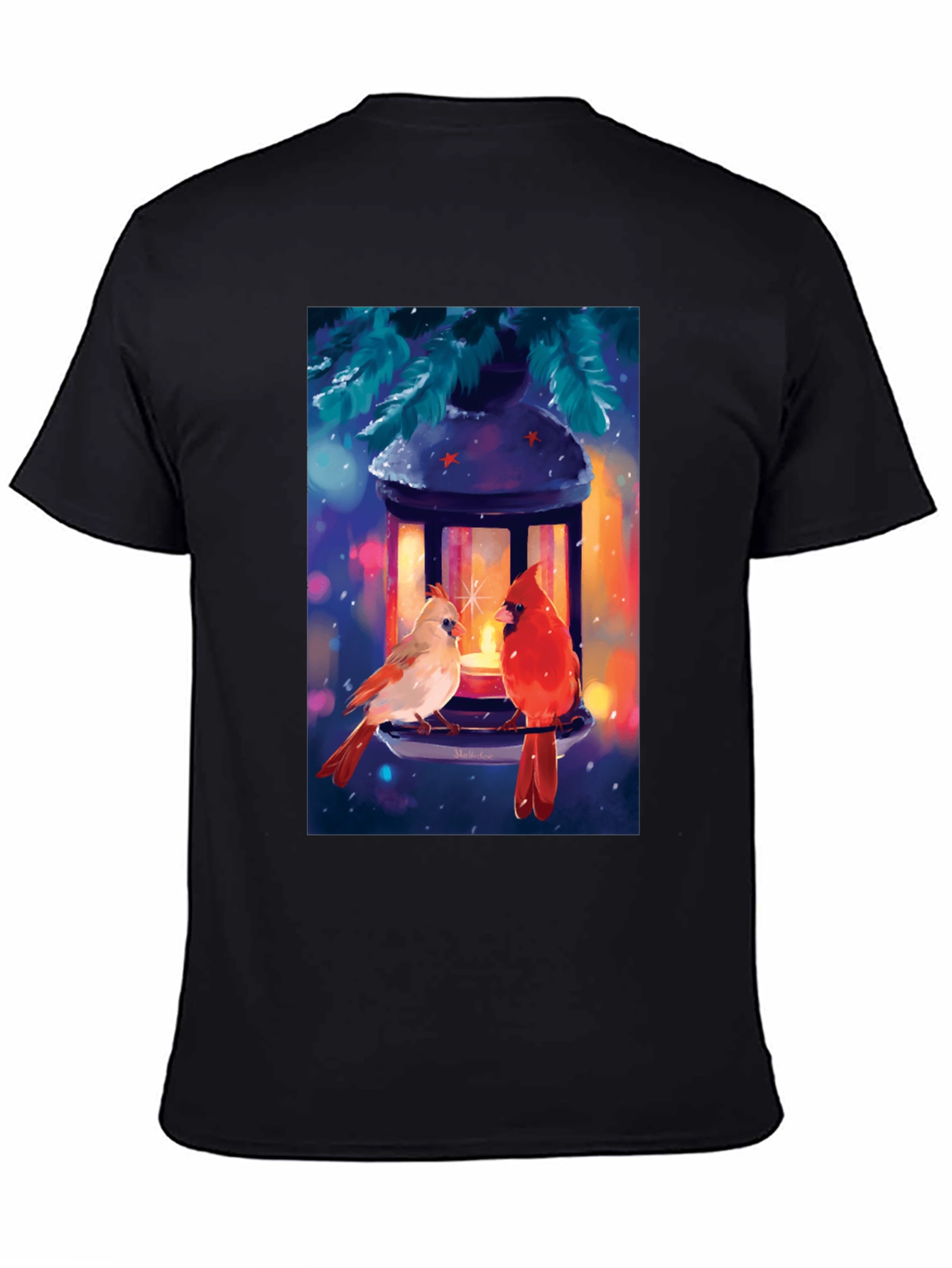 Winter Cardinal Lantern Graphic Tee
