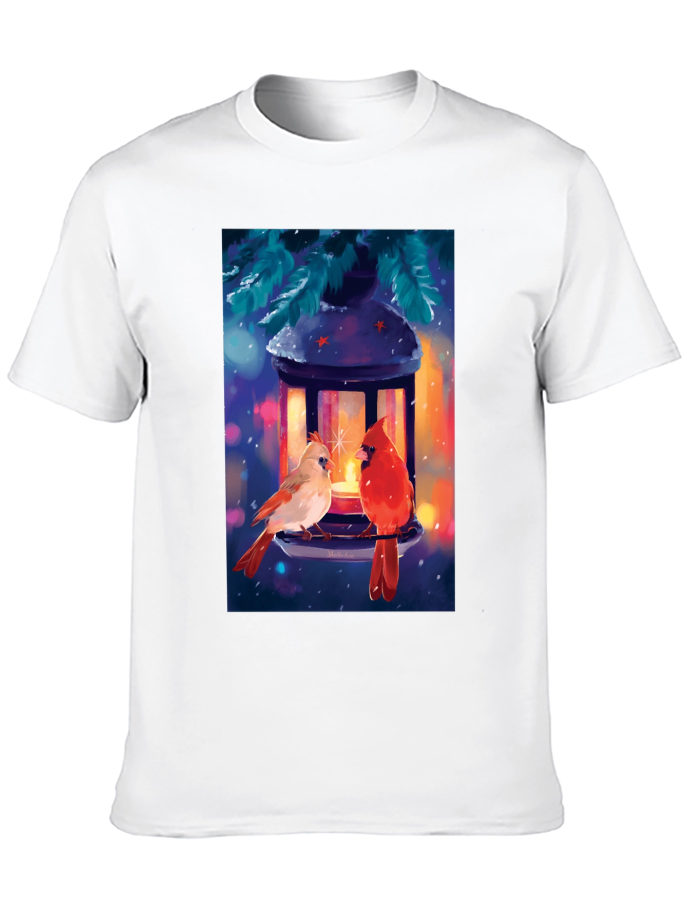Winter Cardinal Lantern Graphic Tee