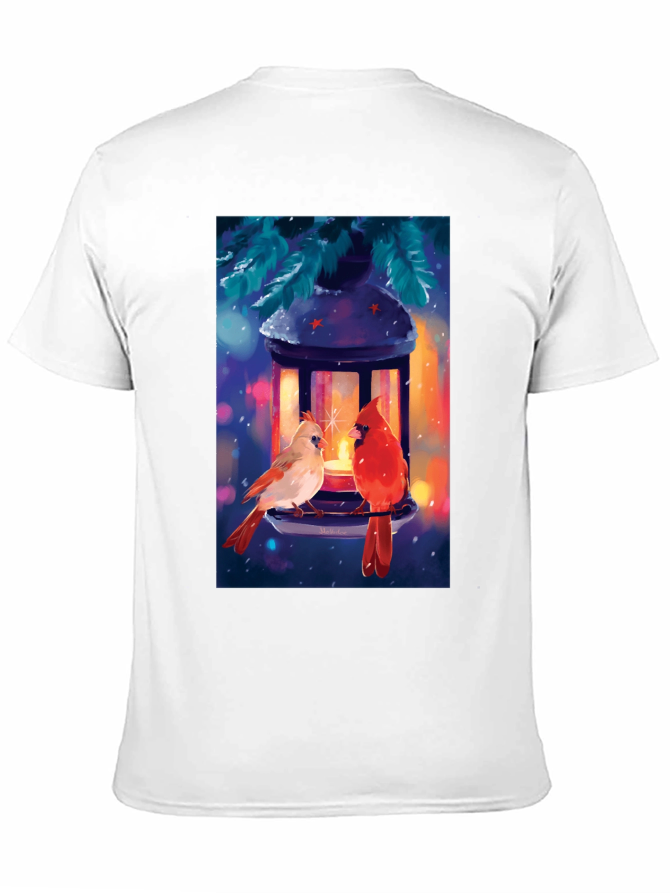 Winter Cardinal Lantern Graphic Tee