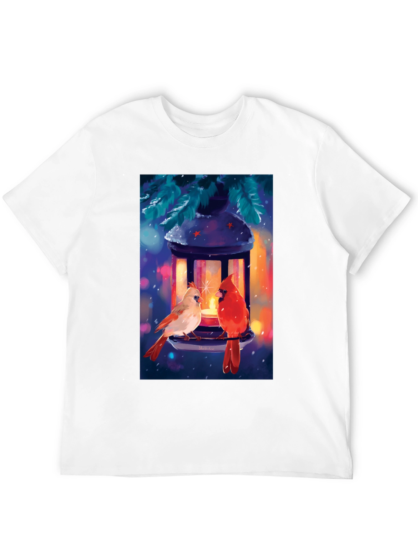 Winter Cardinal Lantern Graphic Tee