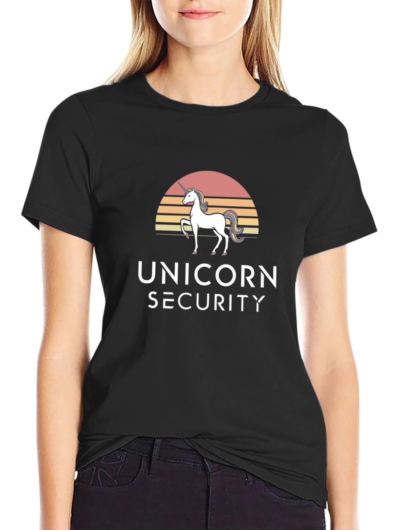 Unicorn Security Graphic T-Shirt - Black