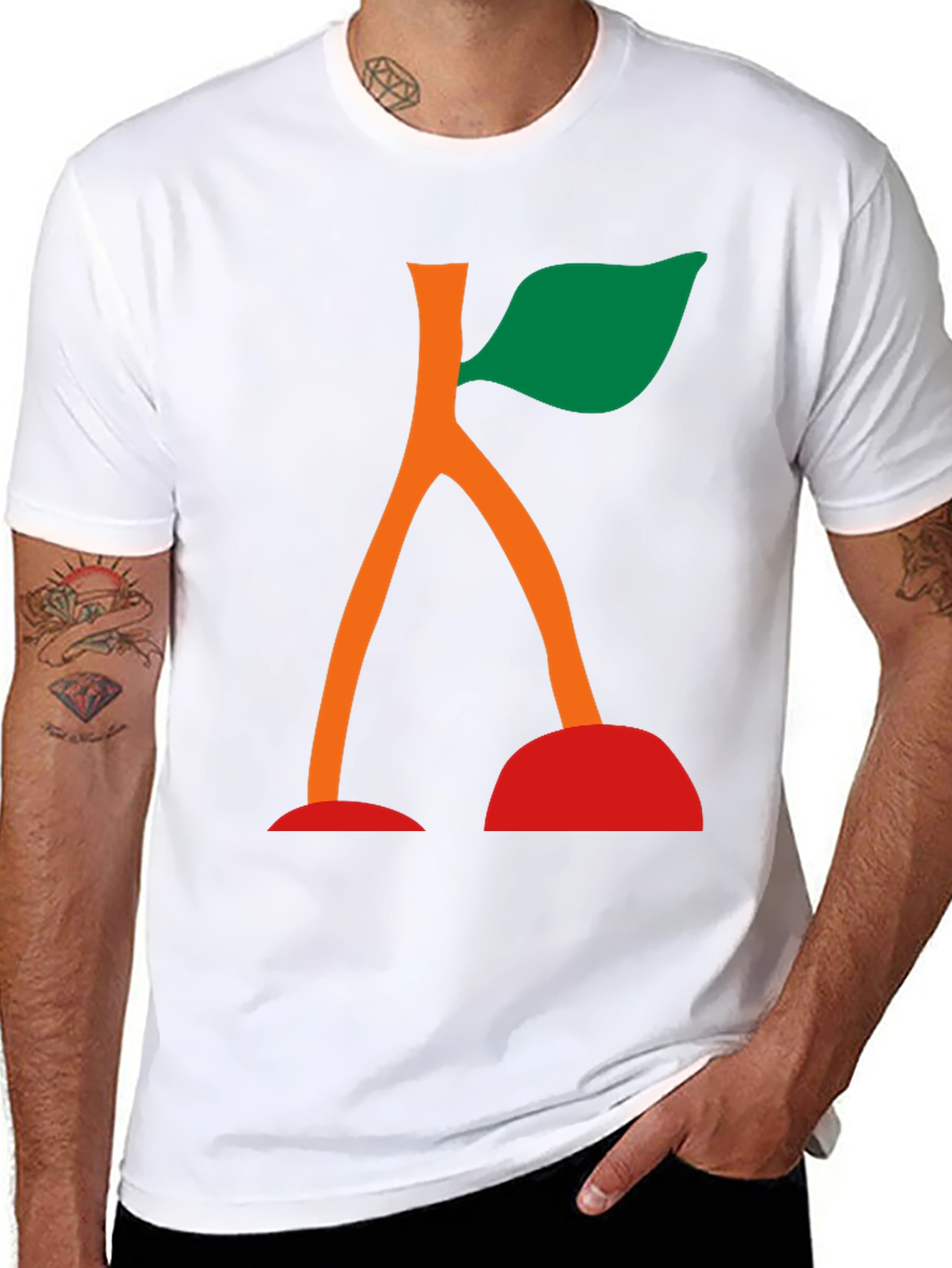 Abstract Cherry Graphic Tee - Unique Design