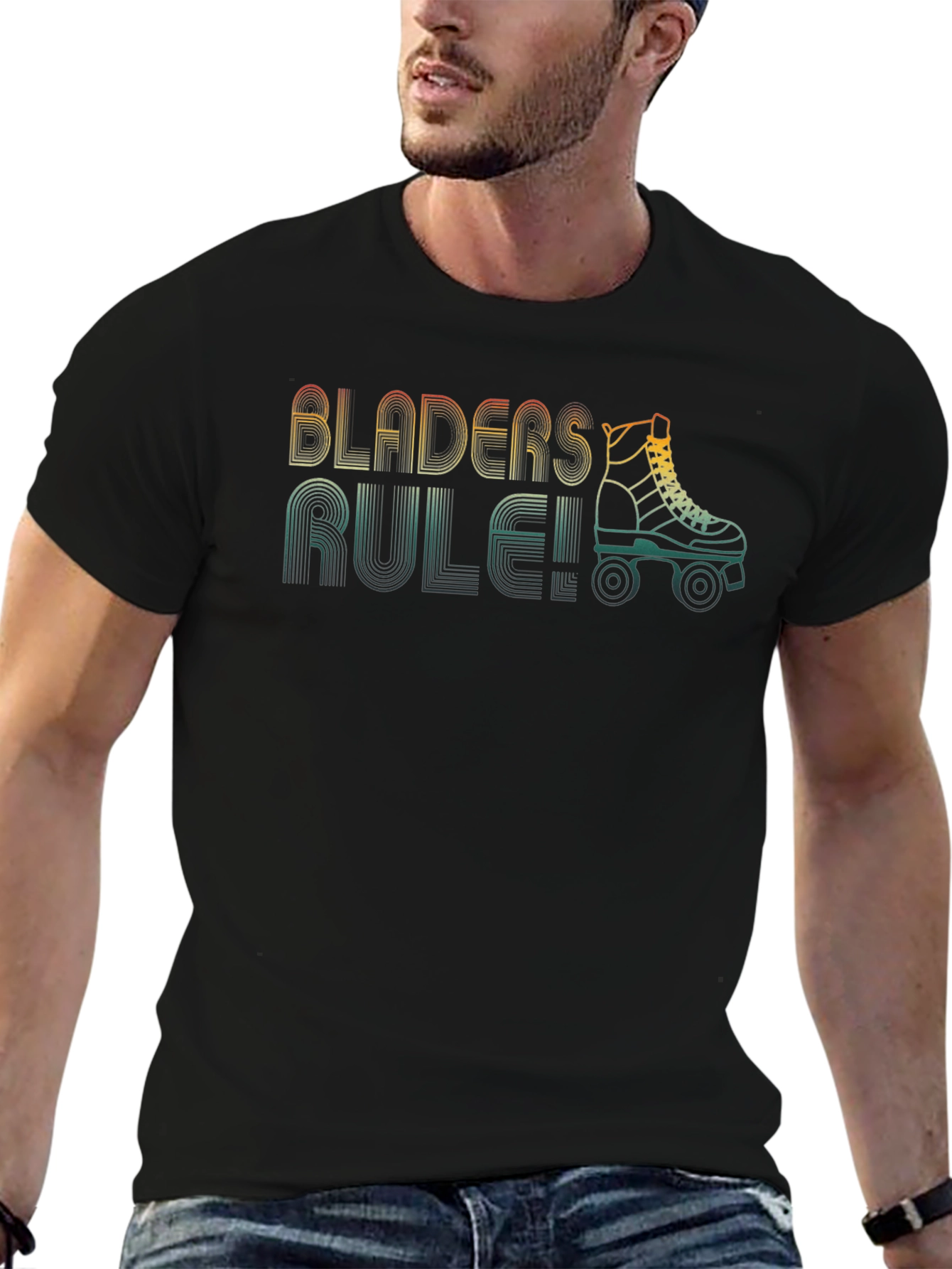 Bladers Rule T-Shirt Retro Roller Skate Design