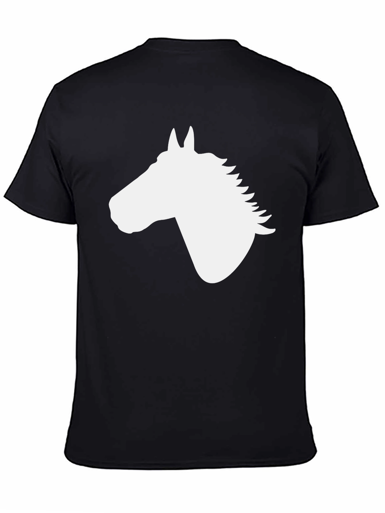 Horse Silhouette Graphic Tee - Black Cotton Blend