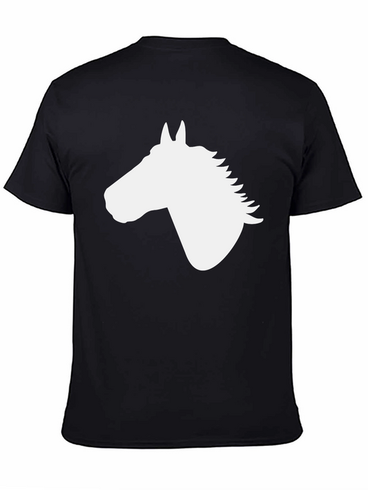 Horse Silhouette Graphic Tee - Black Cotton Blend