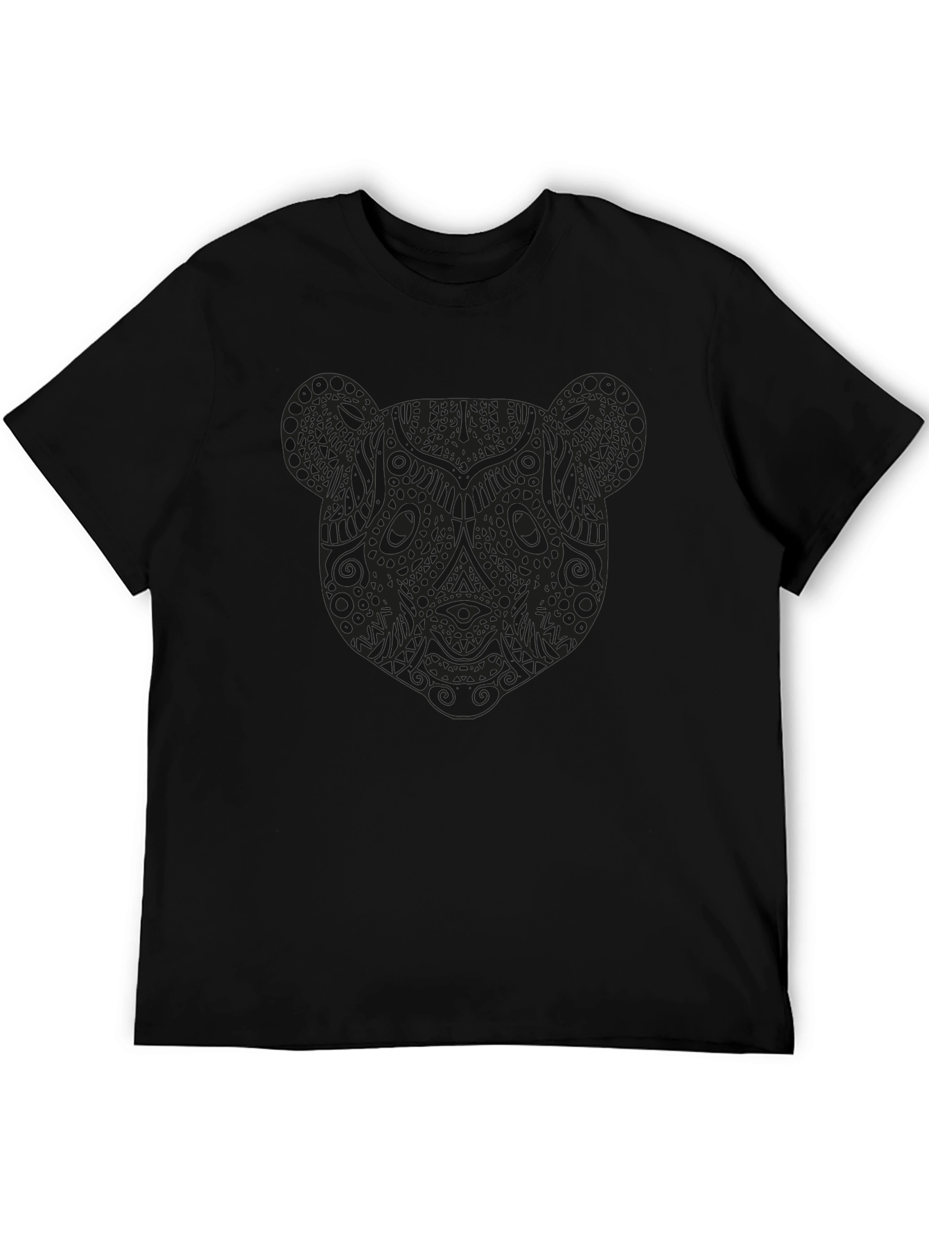Mens Black Panda Graphic T-Shirt